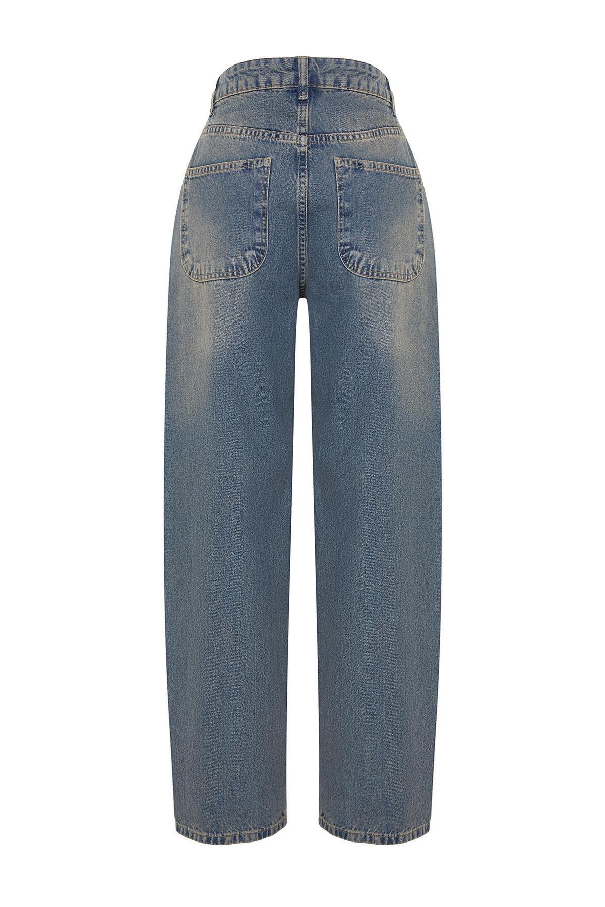 Blue Faded Effect Vintage Jeans, , large image number 6