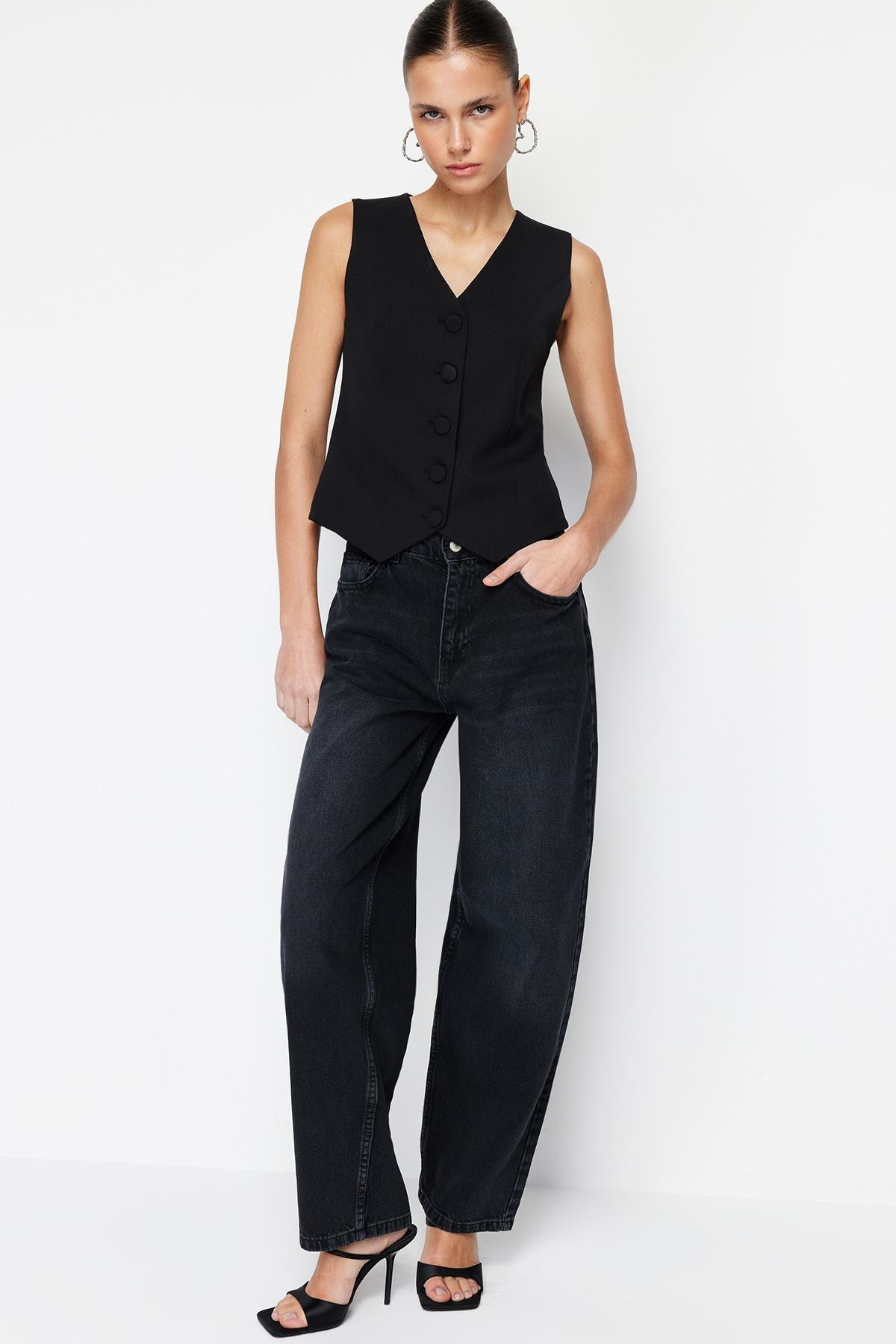 Black Low Waist Skater Jeans, , large image number 0