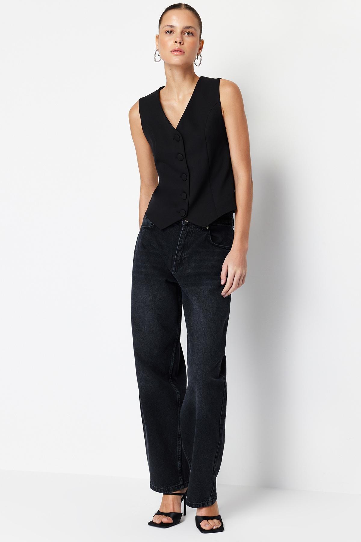 Black Low Waist Skater Jeans, , large image number 1