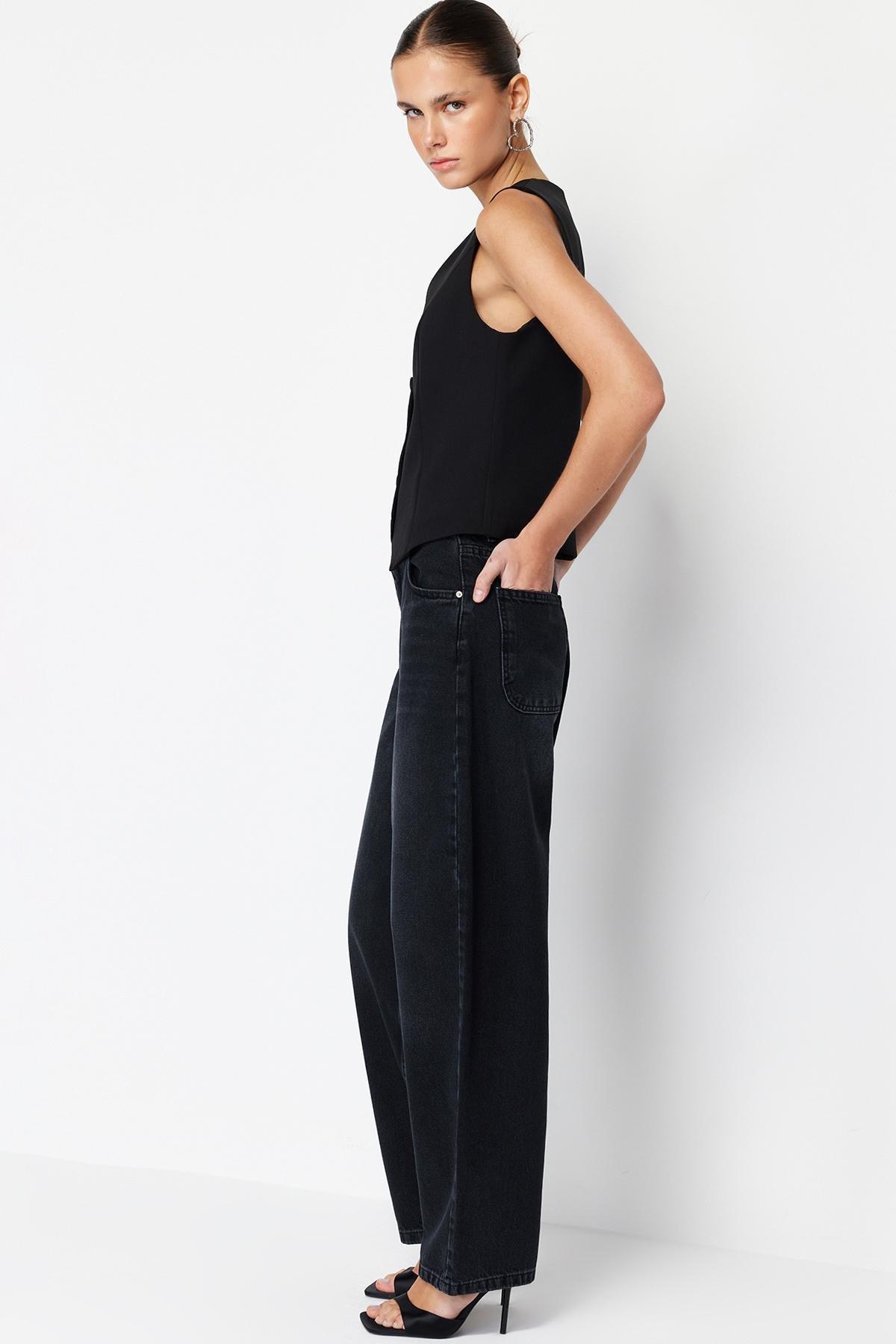 Black Low Waist Skater Jeans, , large image number 2