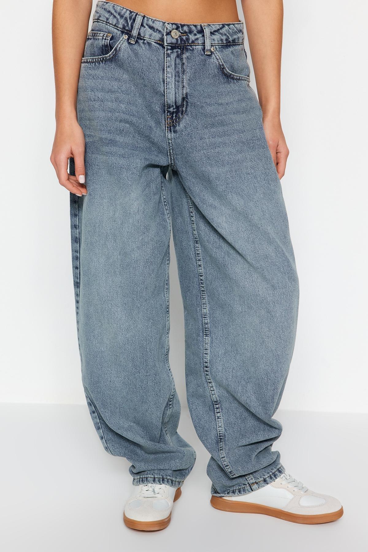 Blue Low Waist Skater Jeans, , large image number 2