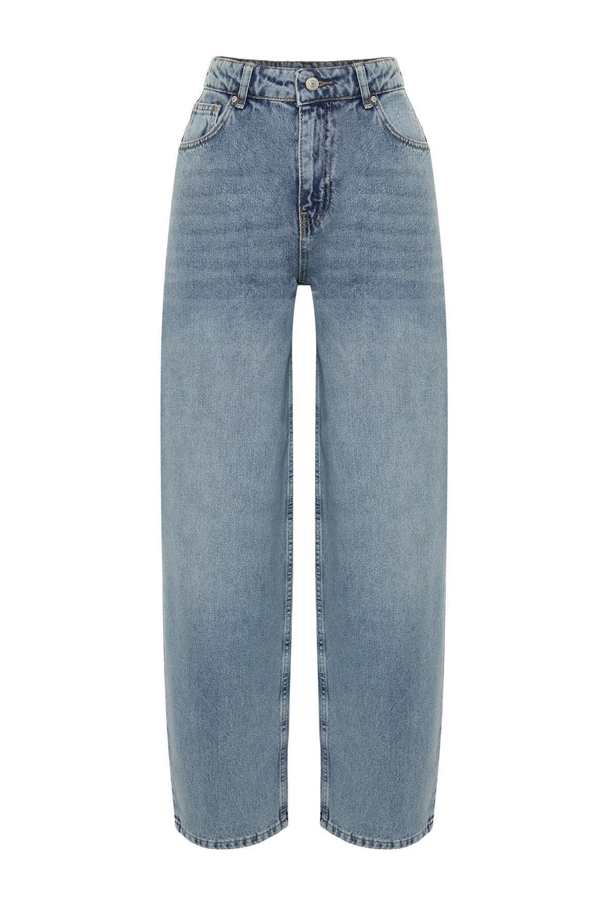 Blue Low Waist Skater Jeans, , large image number 5