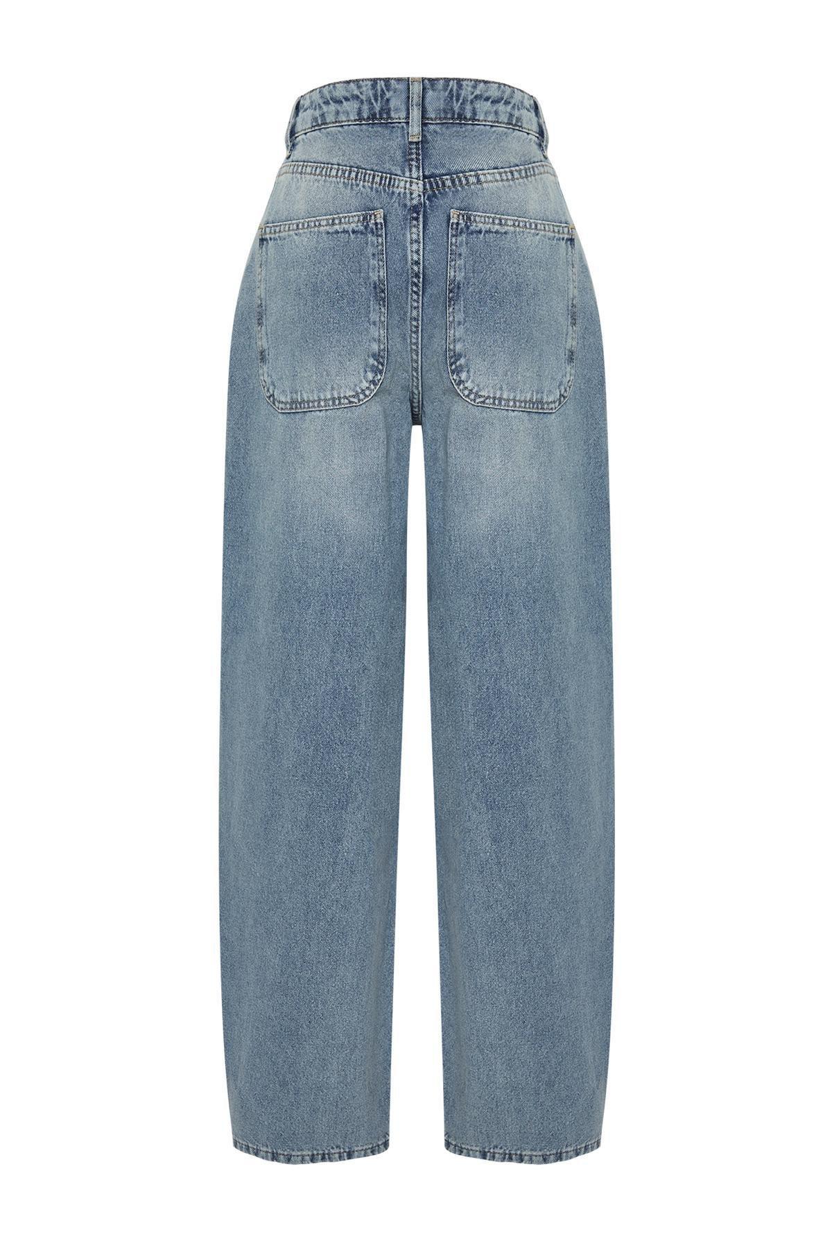 Blue Low Waist Skater Jeans, , large image number 6