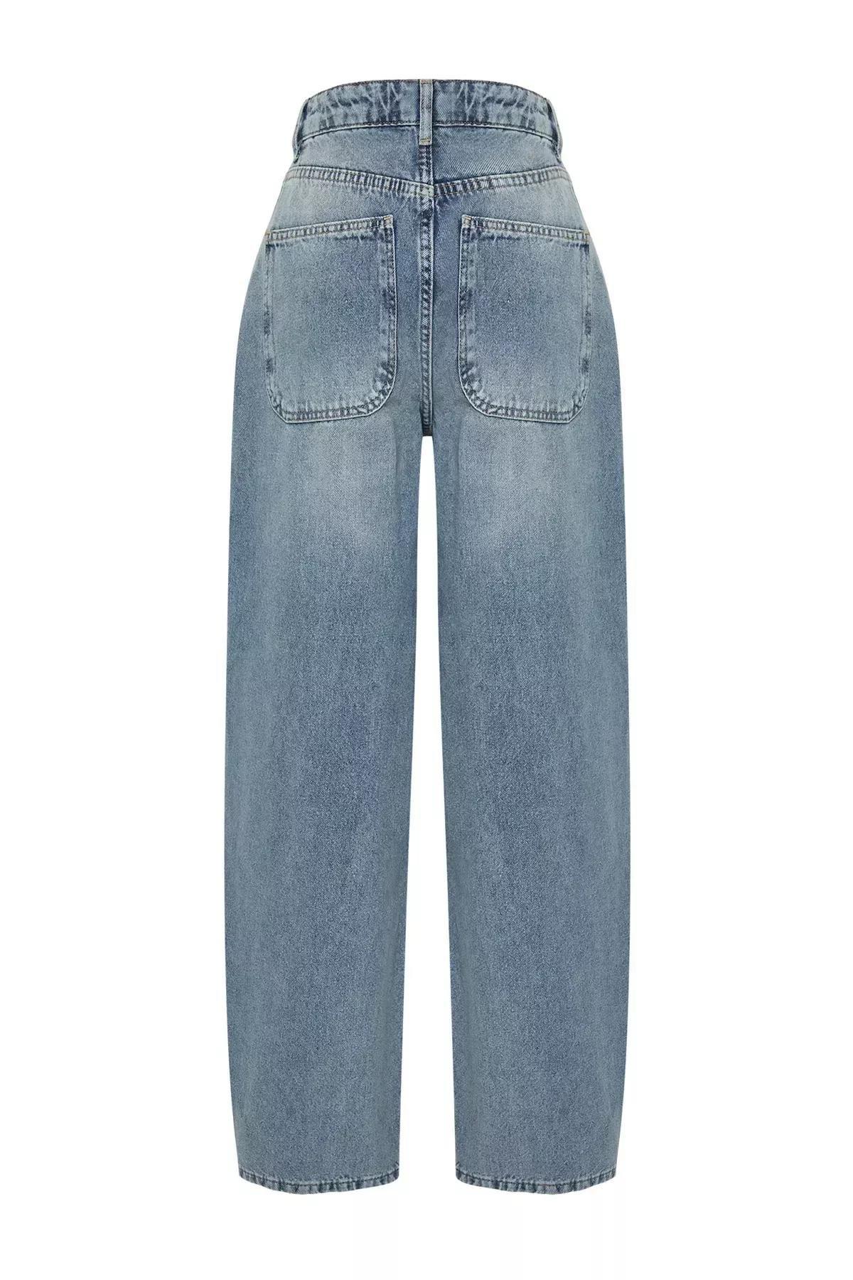 Blue Low Waist Skater Jeans, Blue, large image number 6