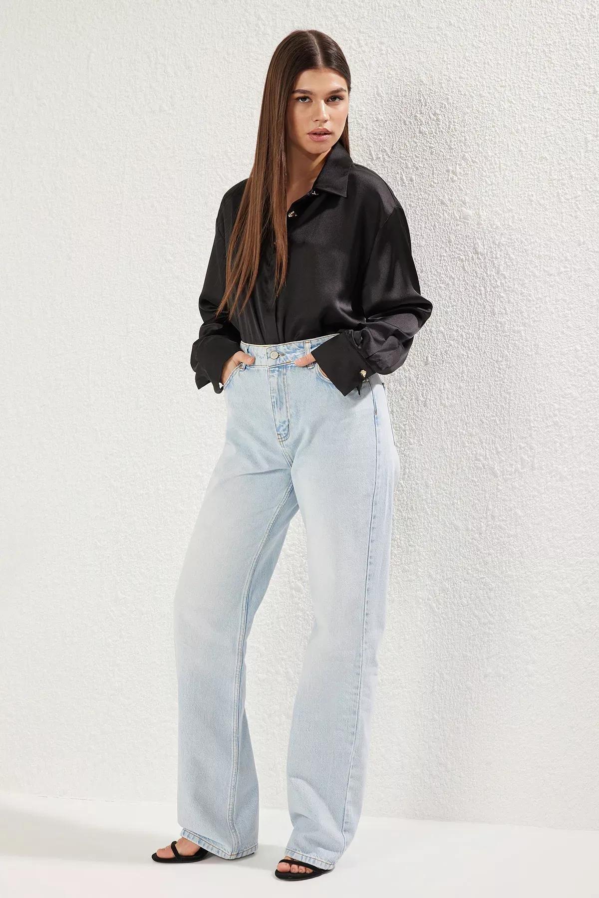 Light Blue Wide Leg Jeans, , large image number 0