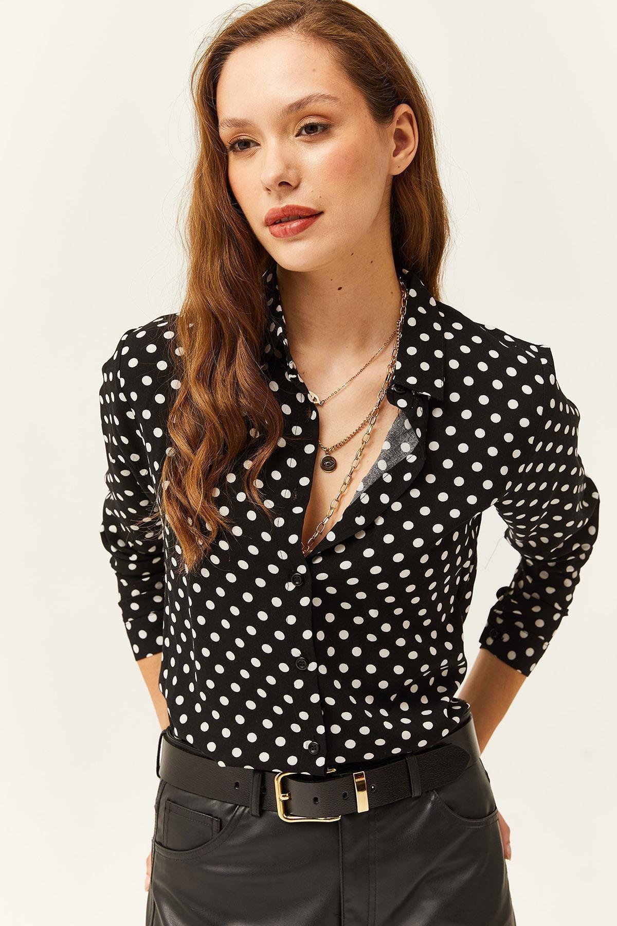 Black Patterned Woven Shirt, , large image number 1