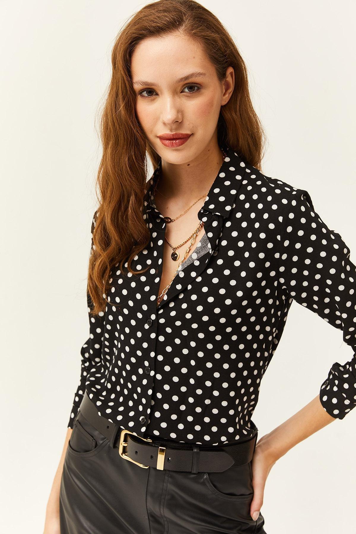 Black Patterned Woven Shirt, , large image number 2