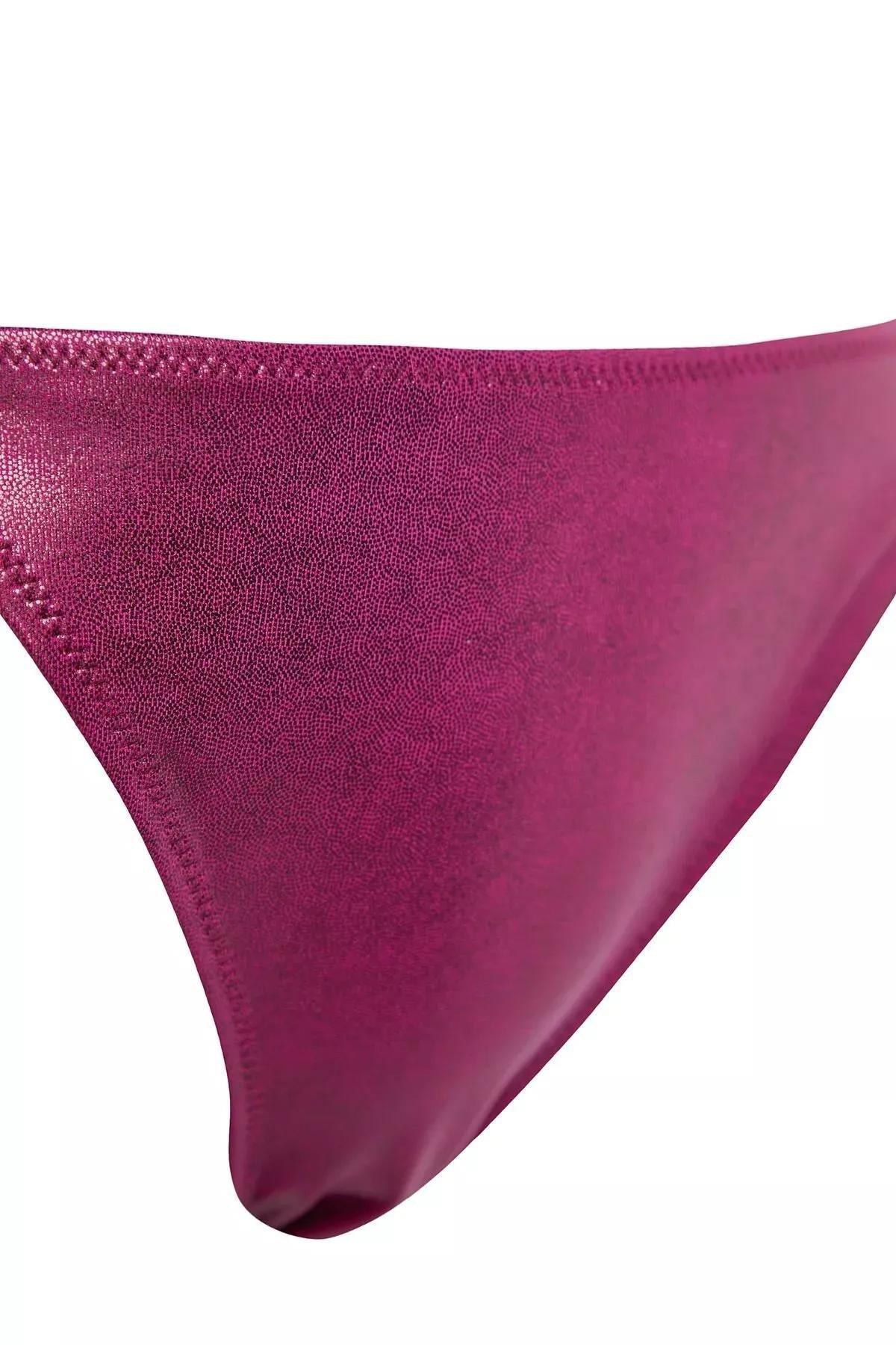 Purple Shiny Printed Brazilian Bikini Bottom, , large image number 5