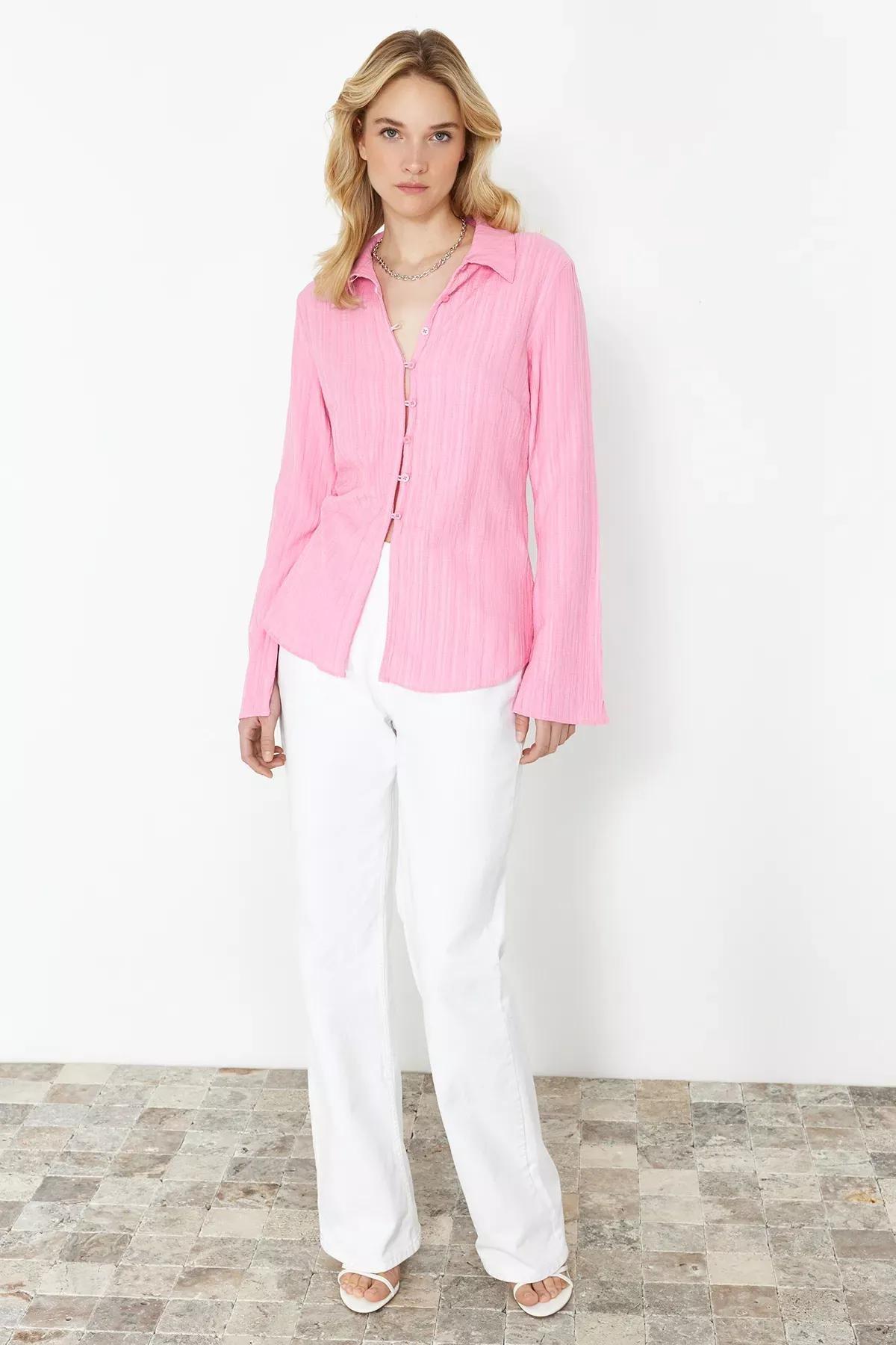 Light Pink Striped Button Down Shirt, , large image number 0