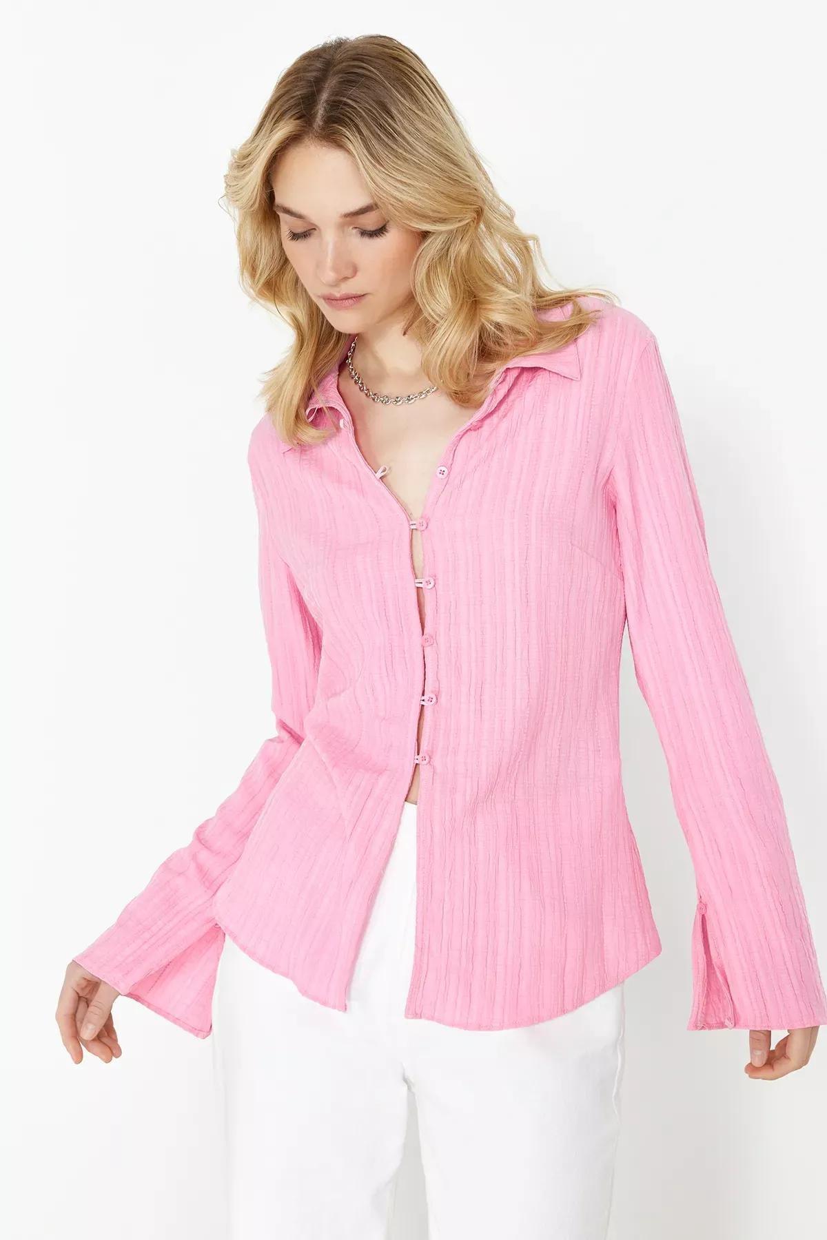 Light Pink Striped Button Down Shirt, , large image number 2