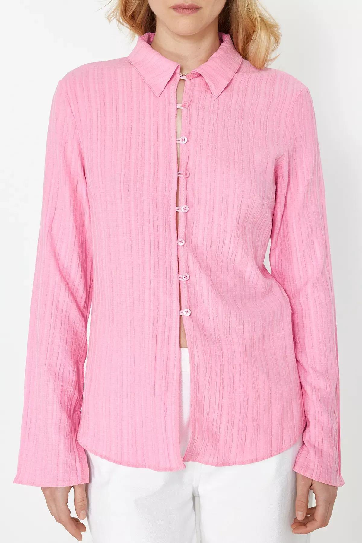Light Pink Striped Button Down Shirt, , large image number 3