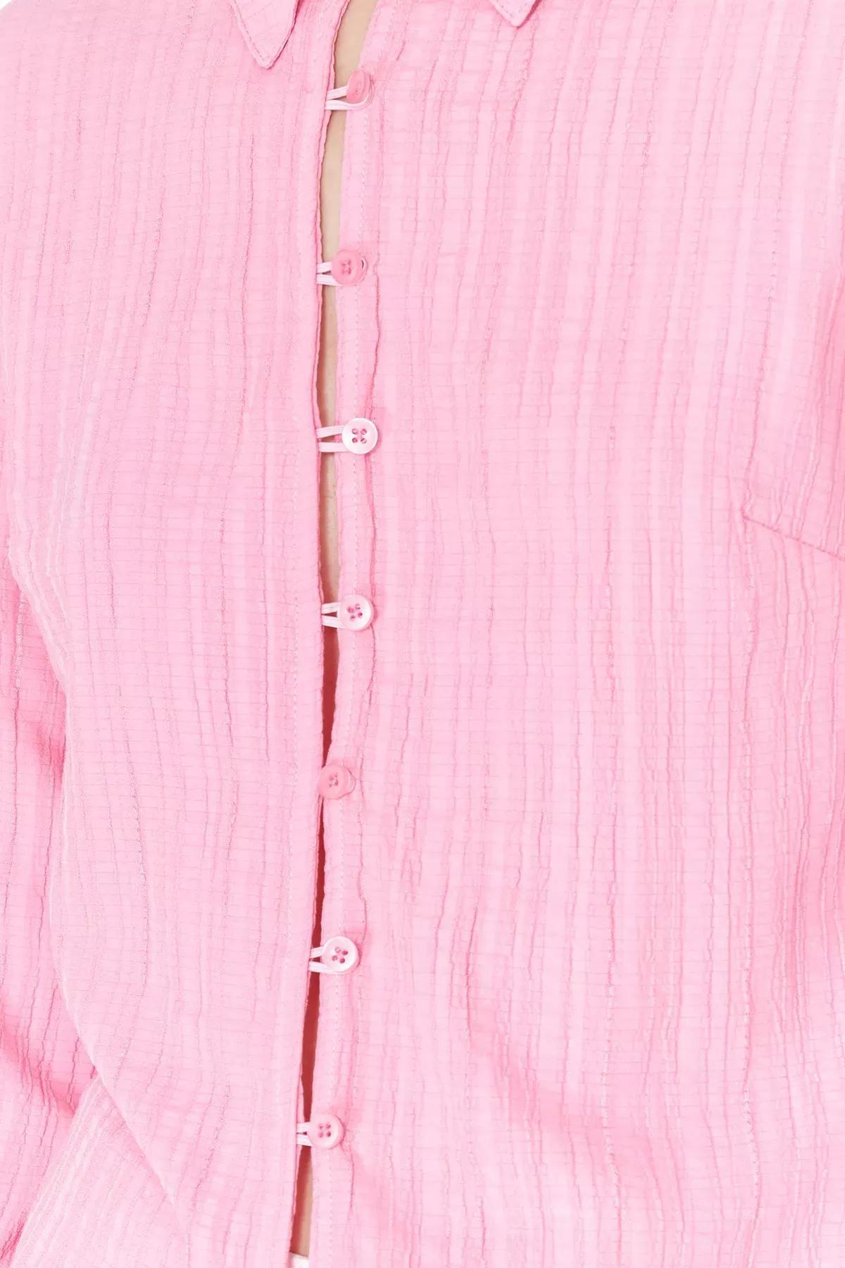 Light Pink Striped Button Down Shirt, , large image number 4