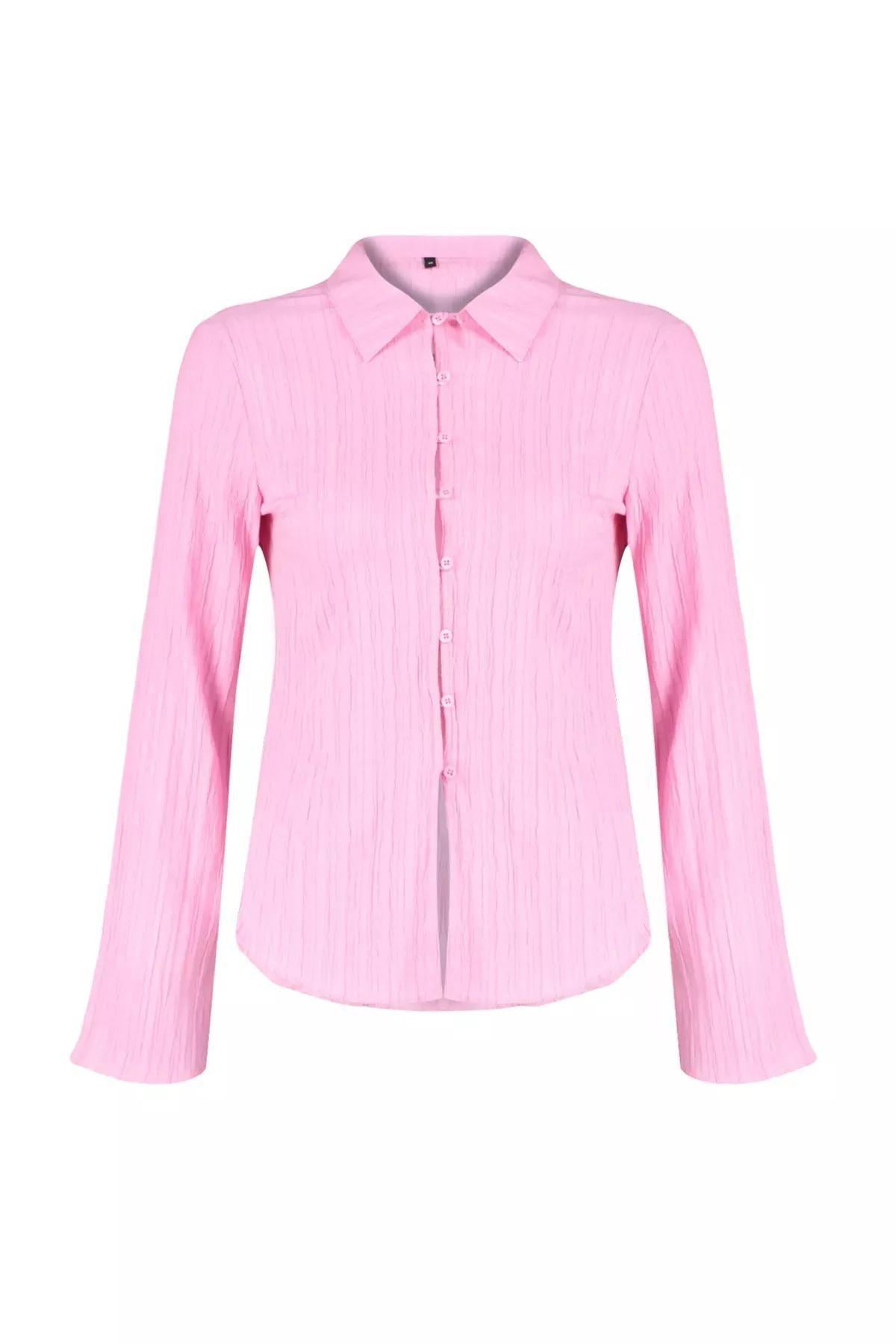 Light Pink Striped Button Down Shirt, , large image number 5