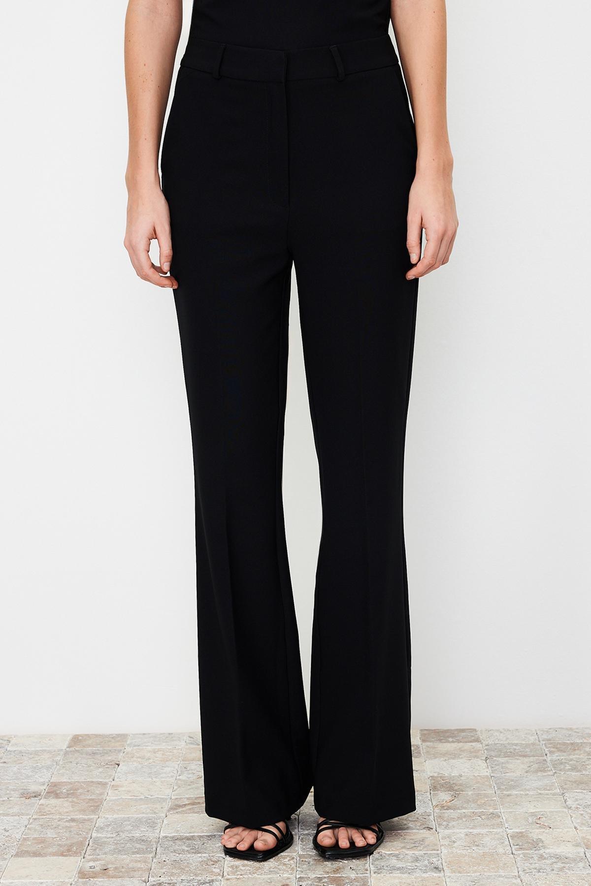 Black Bootcut Woven Trousers, , large image number 3