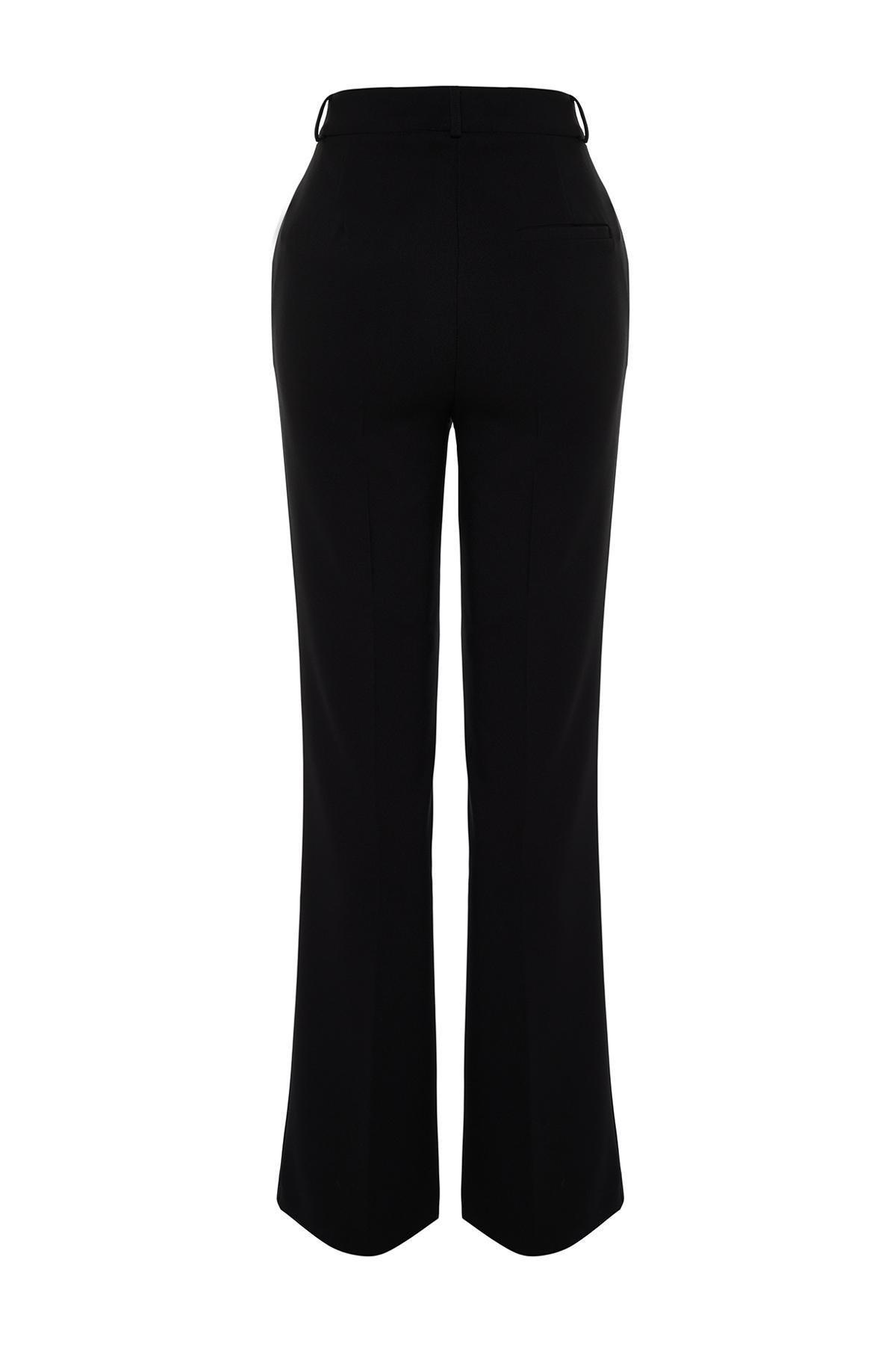 Black Bootcut Woven Trousers, , large image number 6