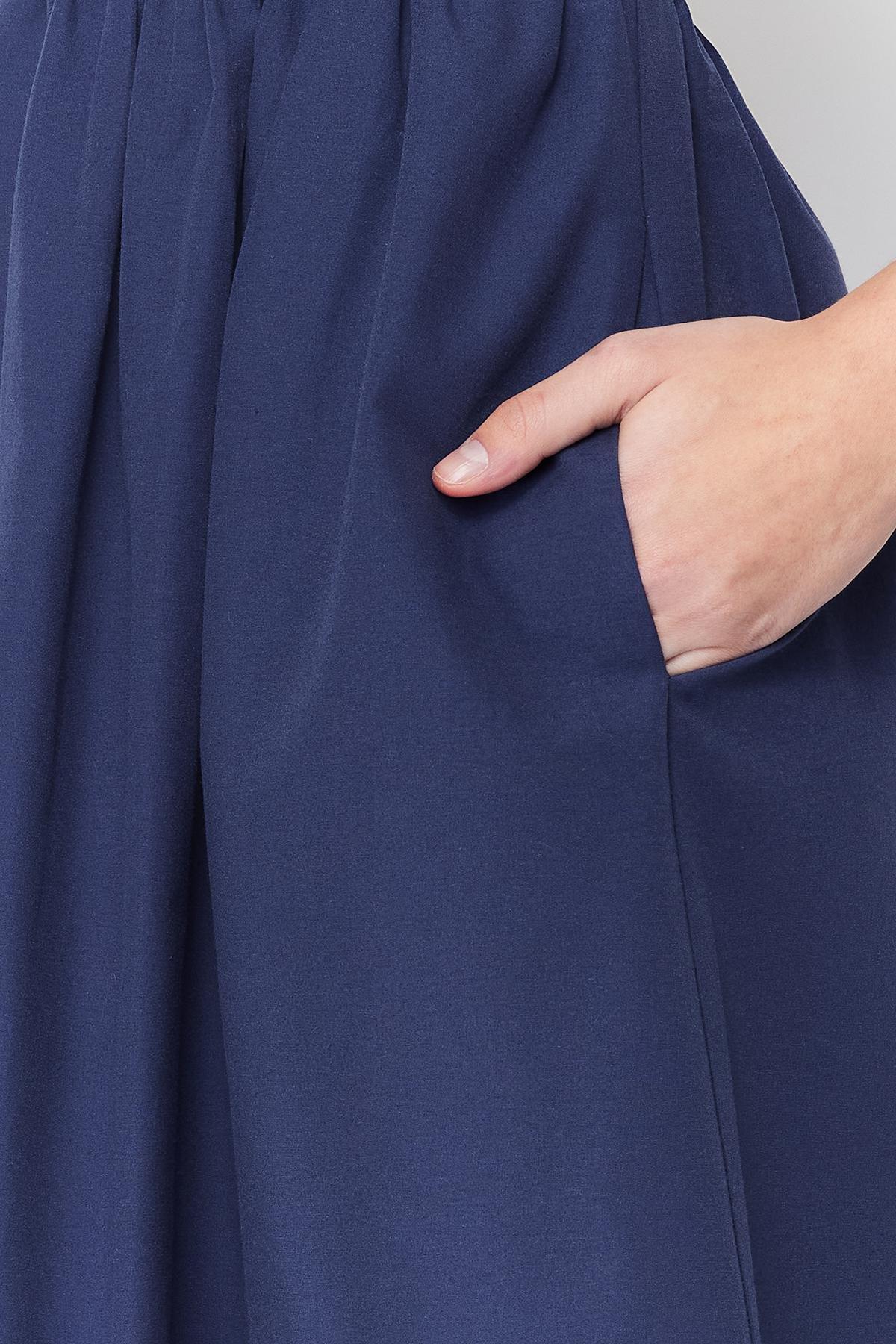 Indigo Waist Opening Midi Corset Stitch Detail Woven Dress TWOSS24EL00038, , large image number 4
