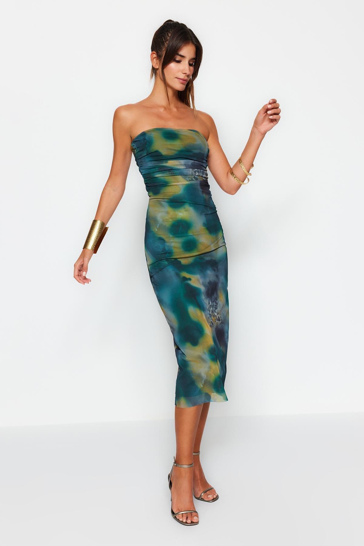 Multicolour Fitted Tulle Occasionwear Dress, , large image number 0