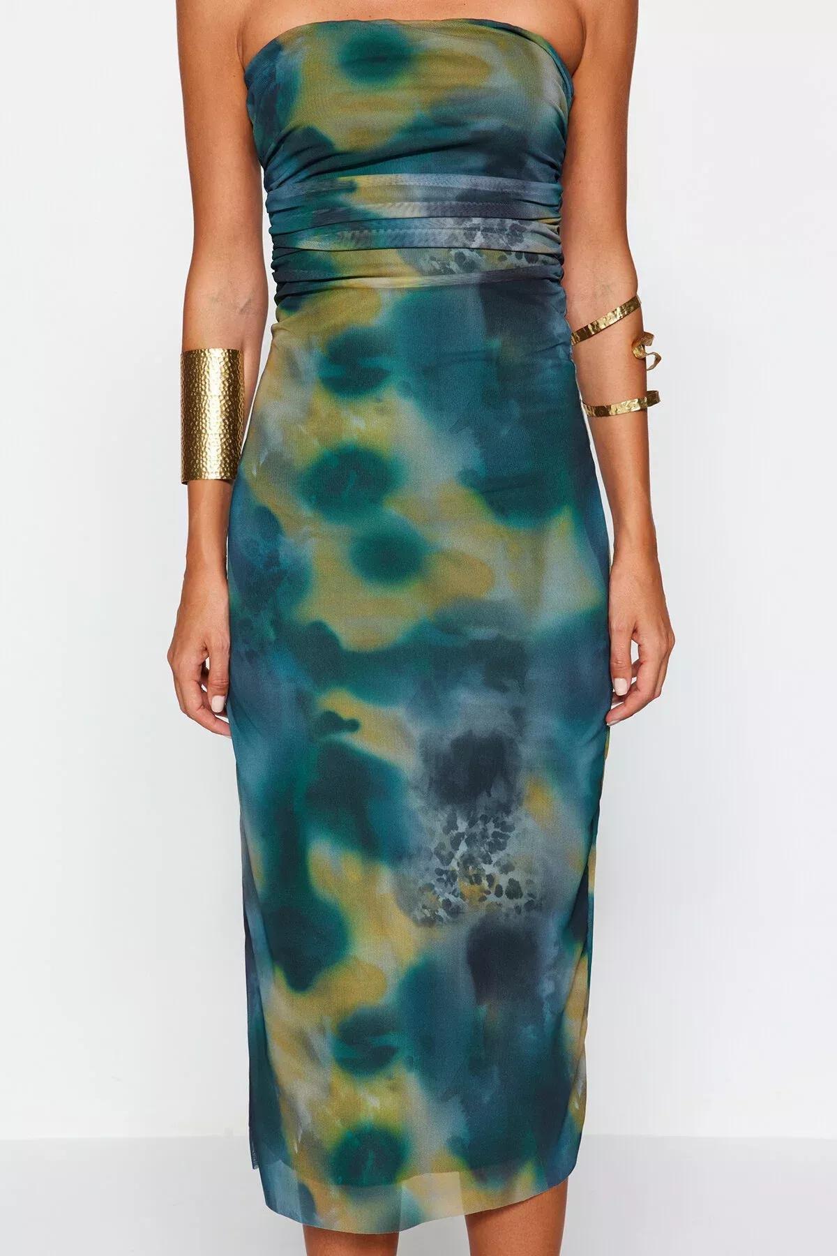 فستان مناسبات بقصة ضيقة من التول، ألوان متعددة, C101_1704, large image number 3