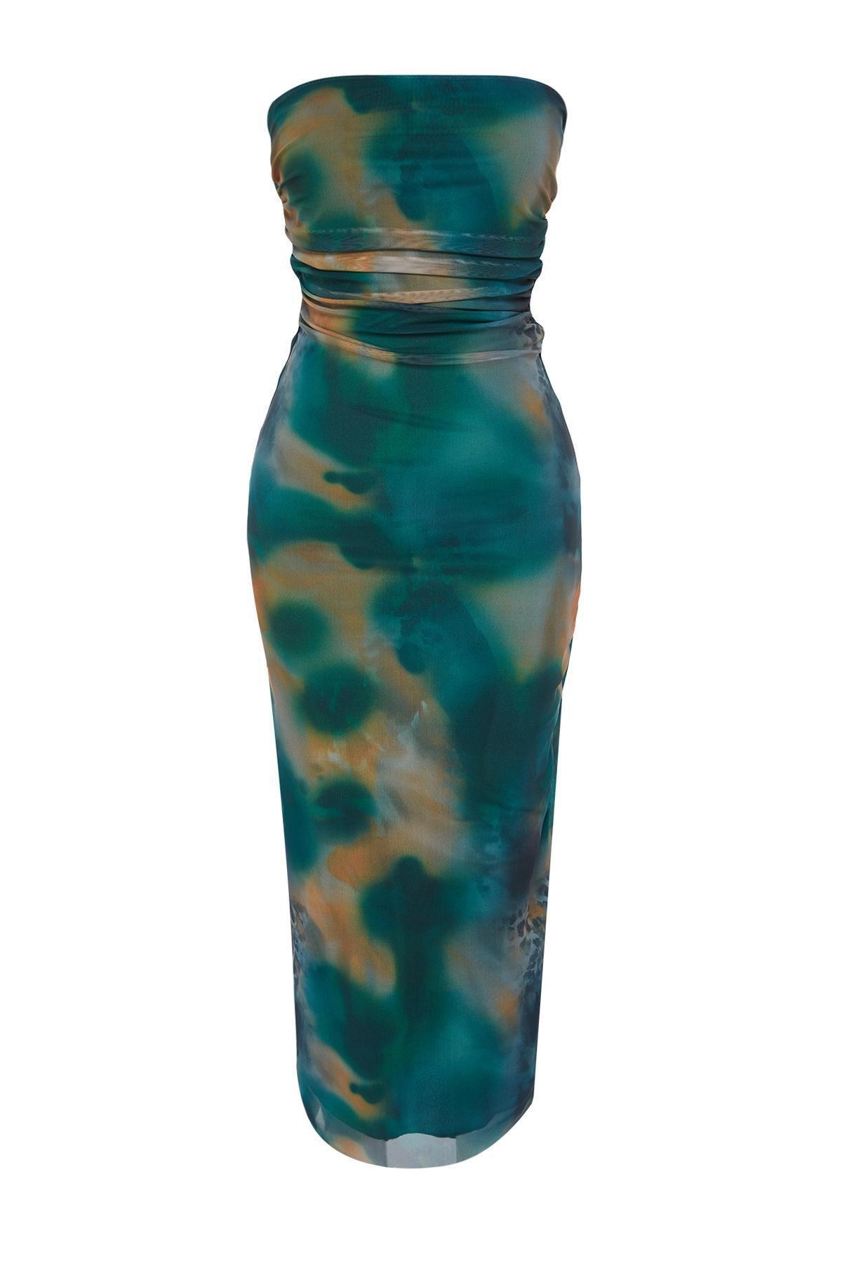 Multicolour Fitted Tulle Occasionwear Dress, , large image number 5