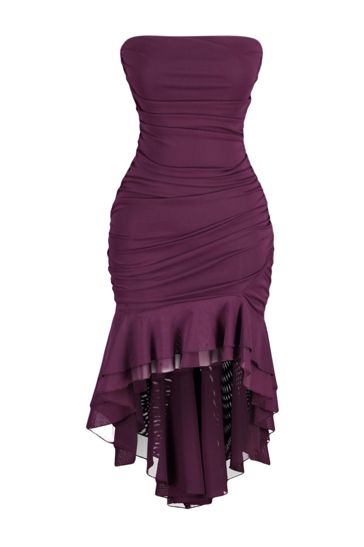 Purple Knitted Elegant Evening Dress, , large image number 5