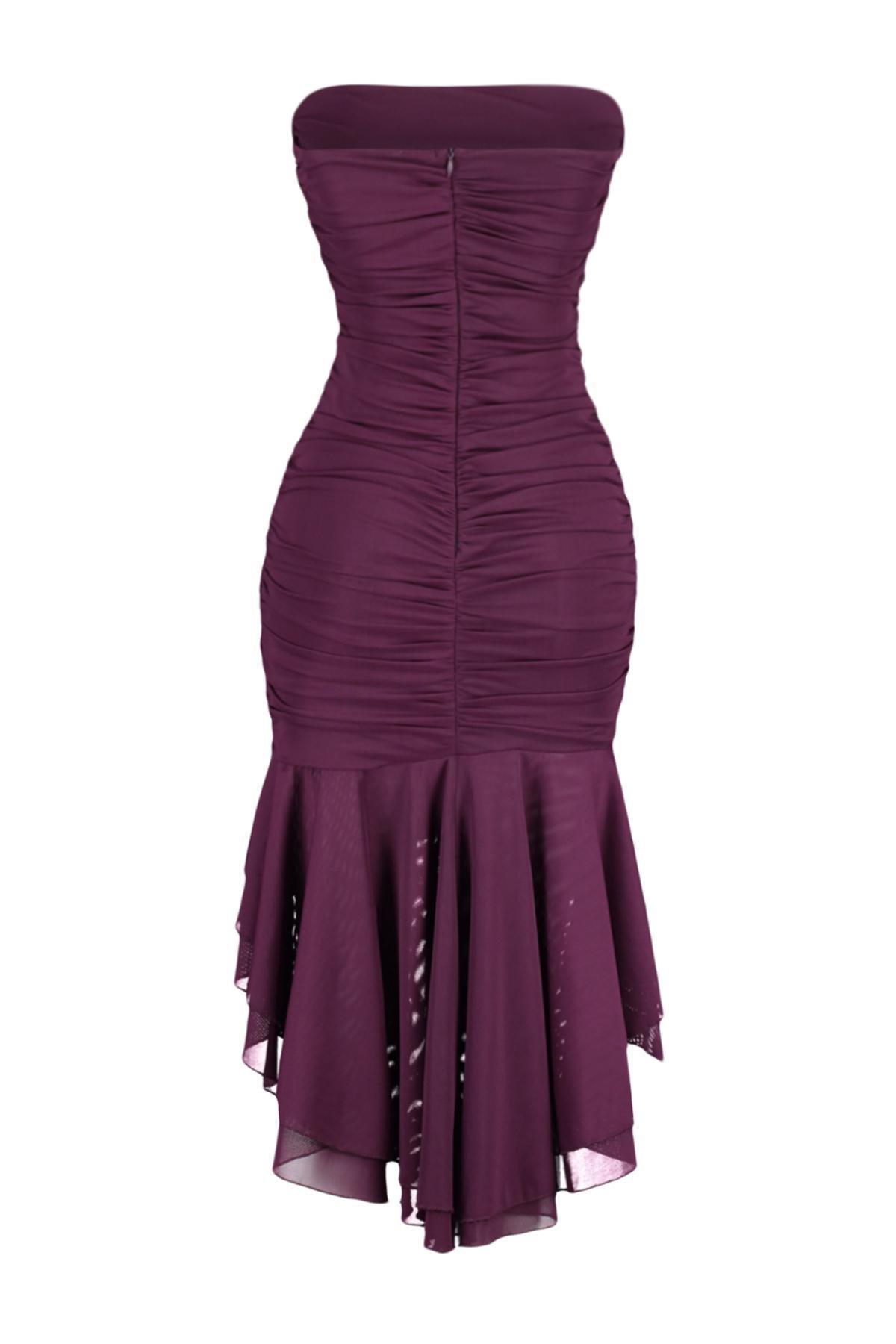 Purple Knitted Elegant Evening Dress, , large image number 6