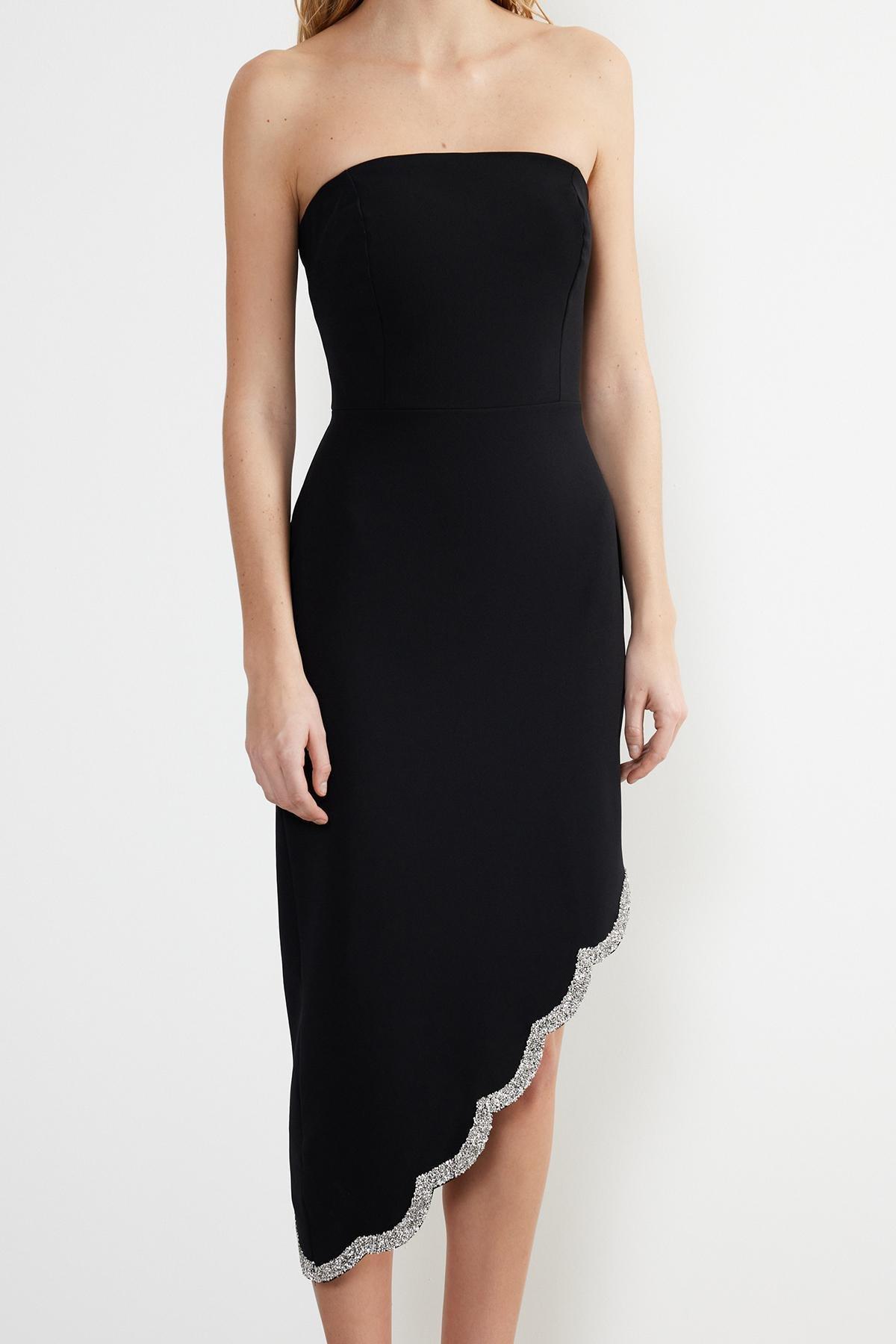 Black Elegant Fitted Evening Dress, , large image number 3