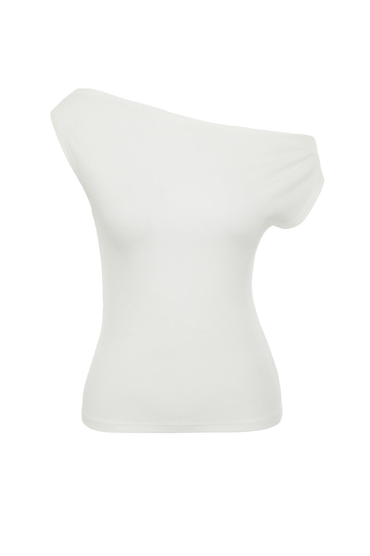 Ecru Stretchy Knitted Blouse, , large image number 5