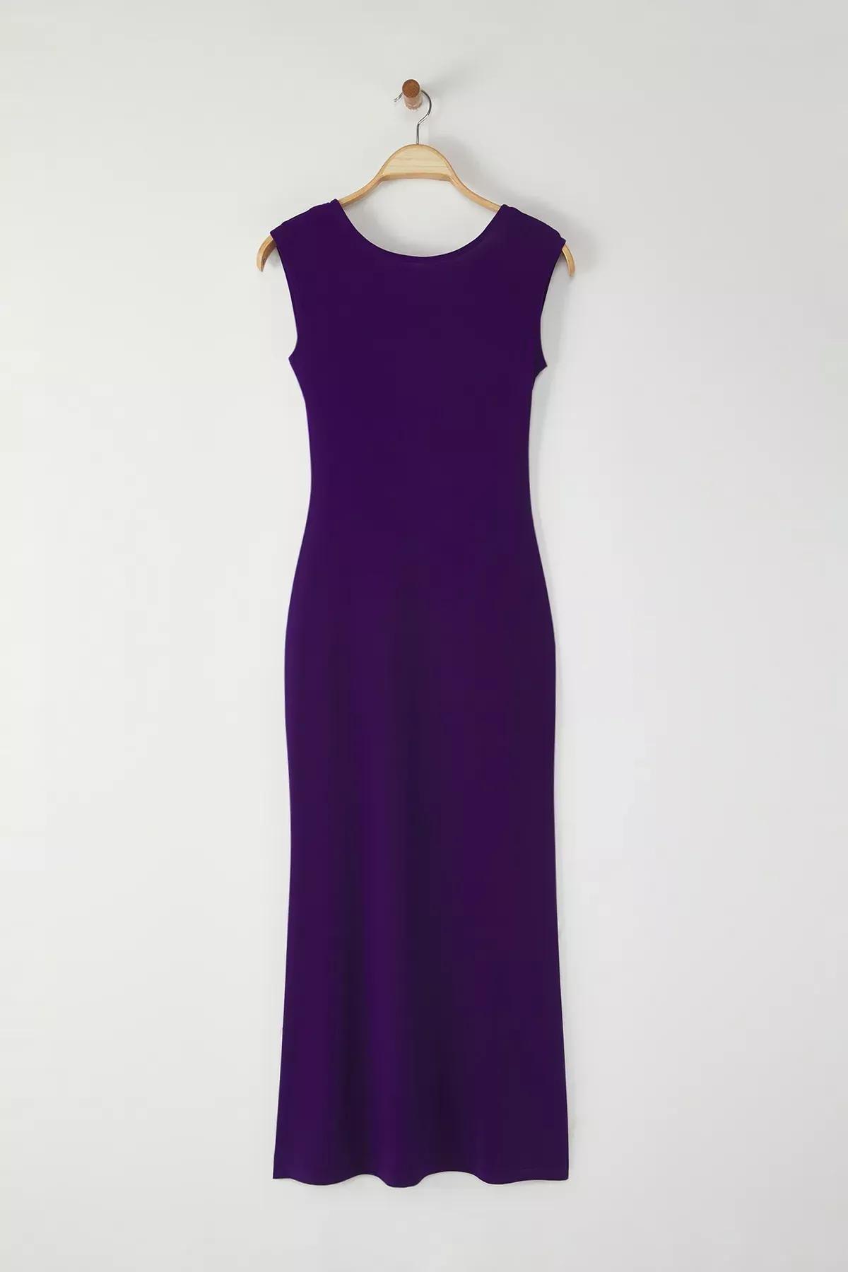 Purple Backless Maxi Pencil Dress, , large image number 0