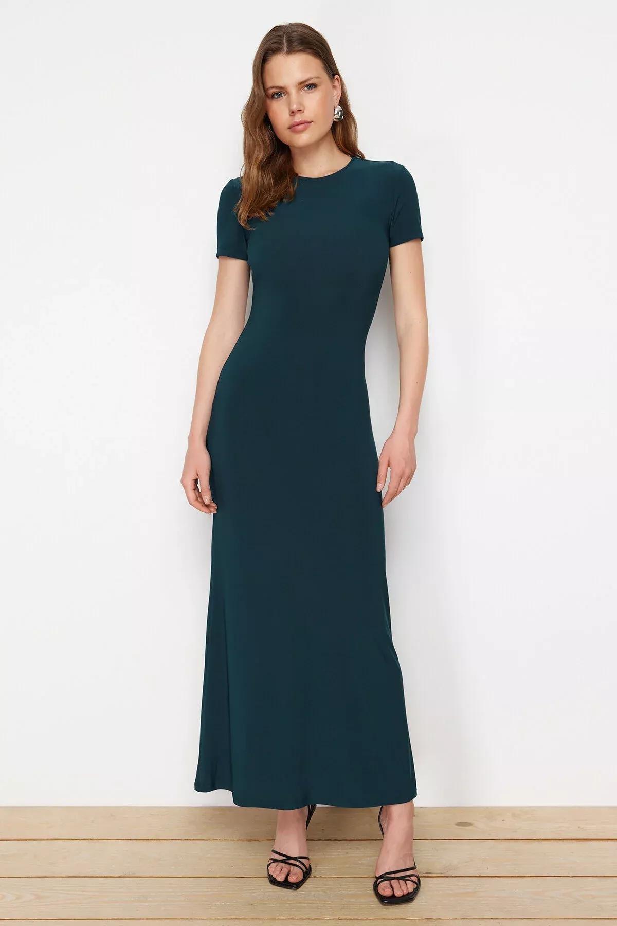 Green Short Sleeve Dress, C101_1583, large image number 2