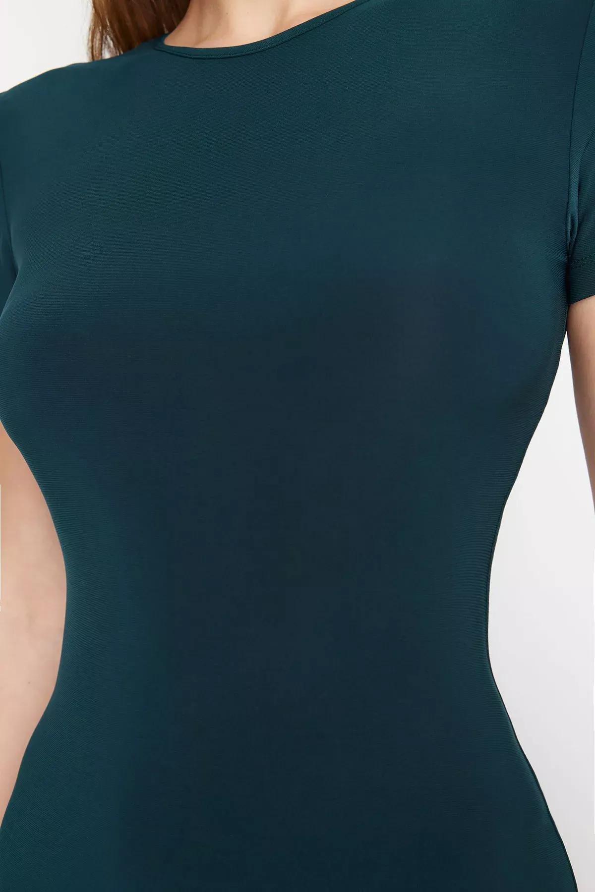 Green Short Sleeve Dress, C101_1583, large image number 7