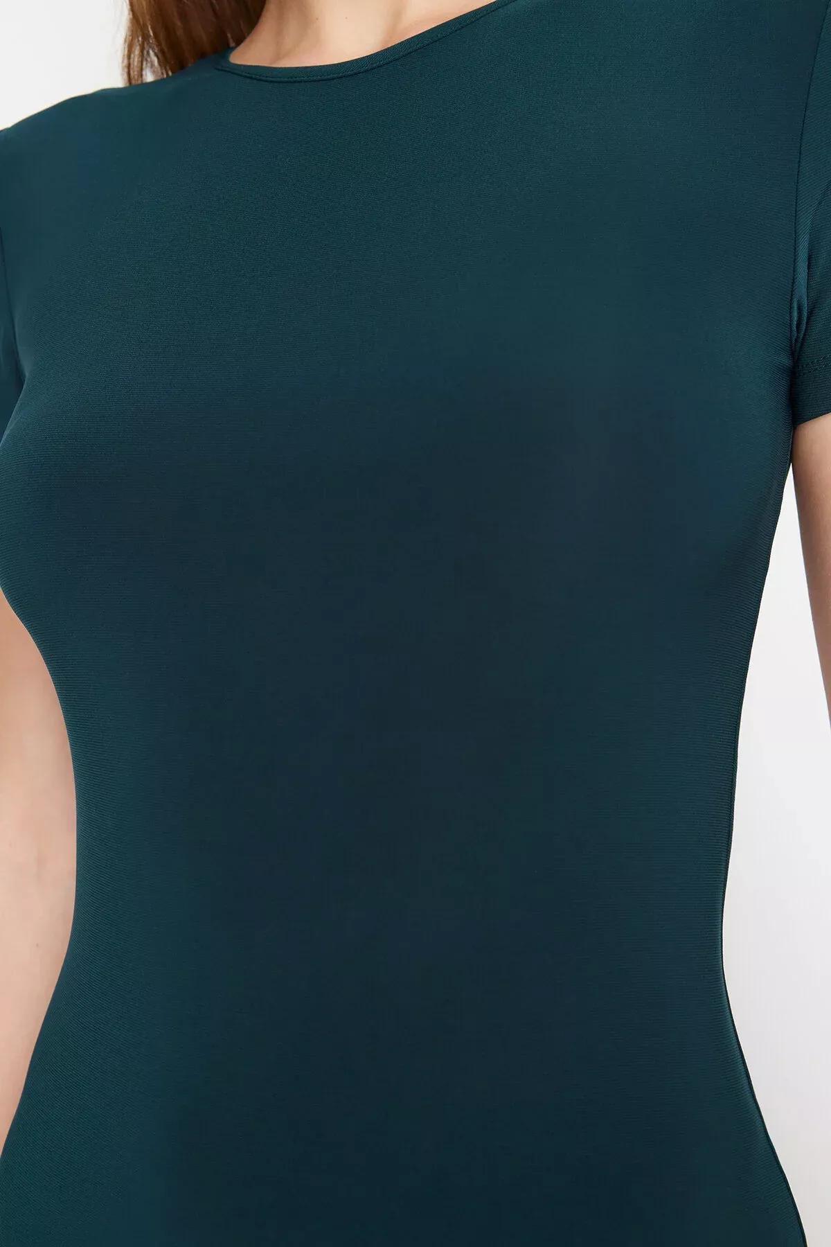 Green Short Sleeve Dress, C101_1583, large image number 8