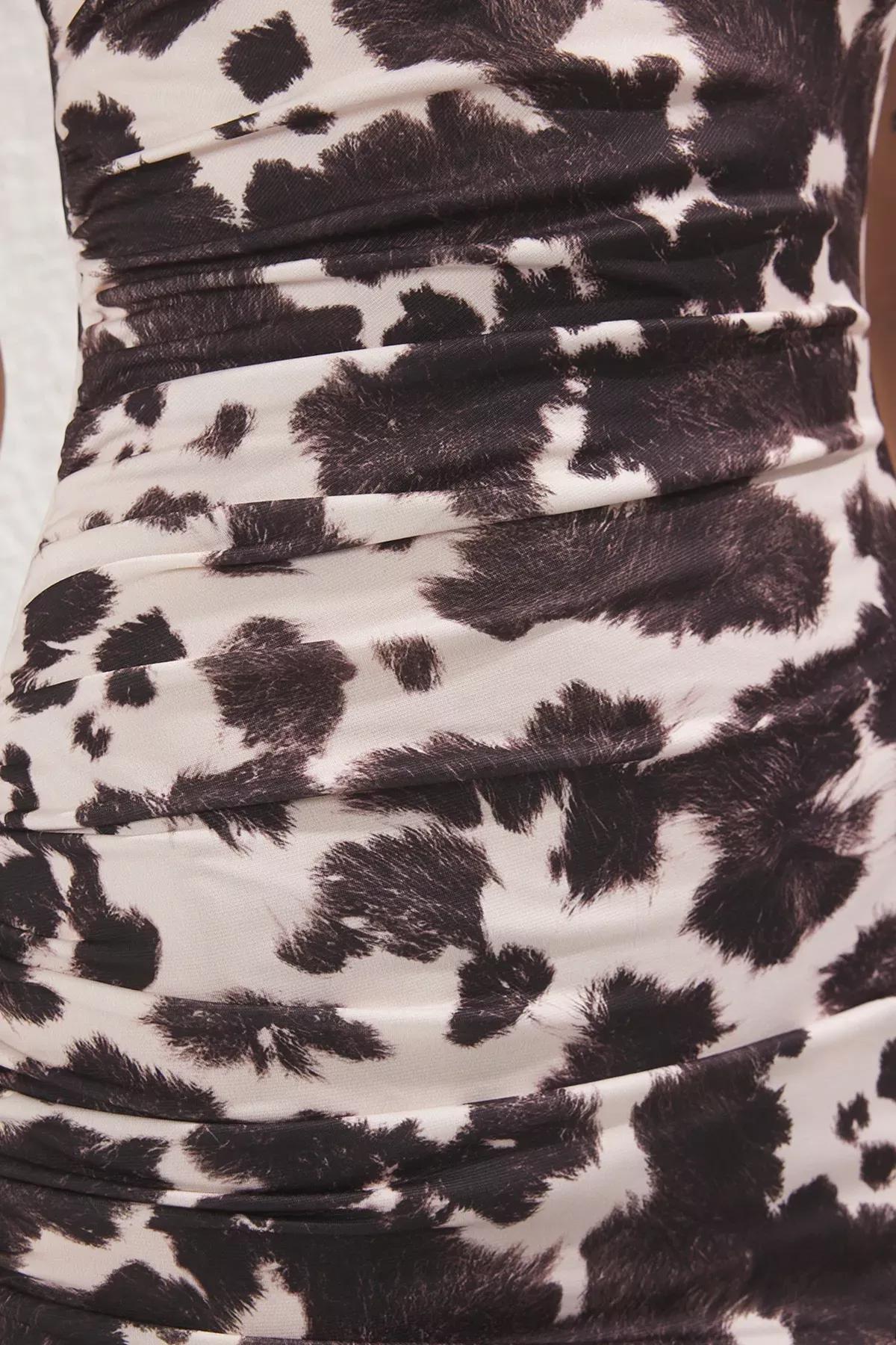 Brown Cow Print Maxi Dress, , large image number 2