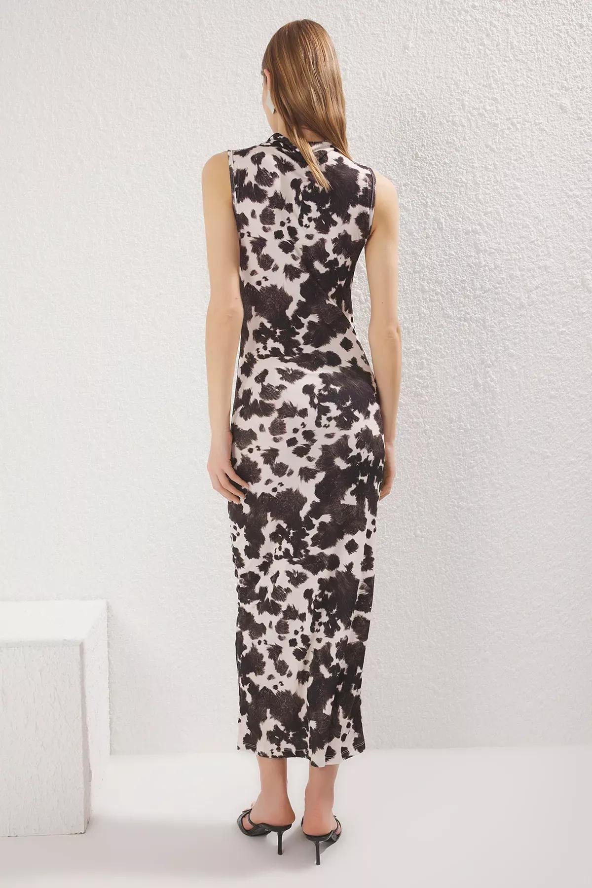 Brown Cow Print Maxi Dress, , large image number 3