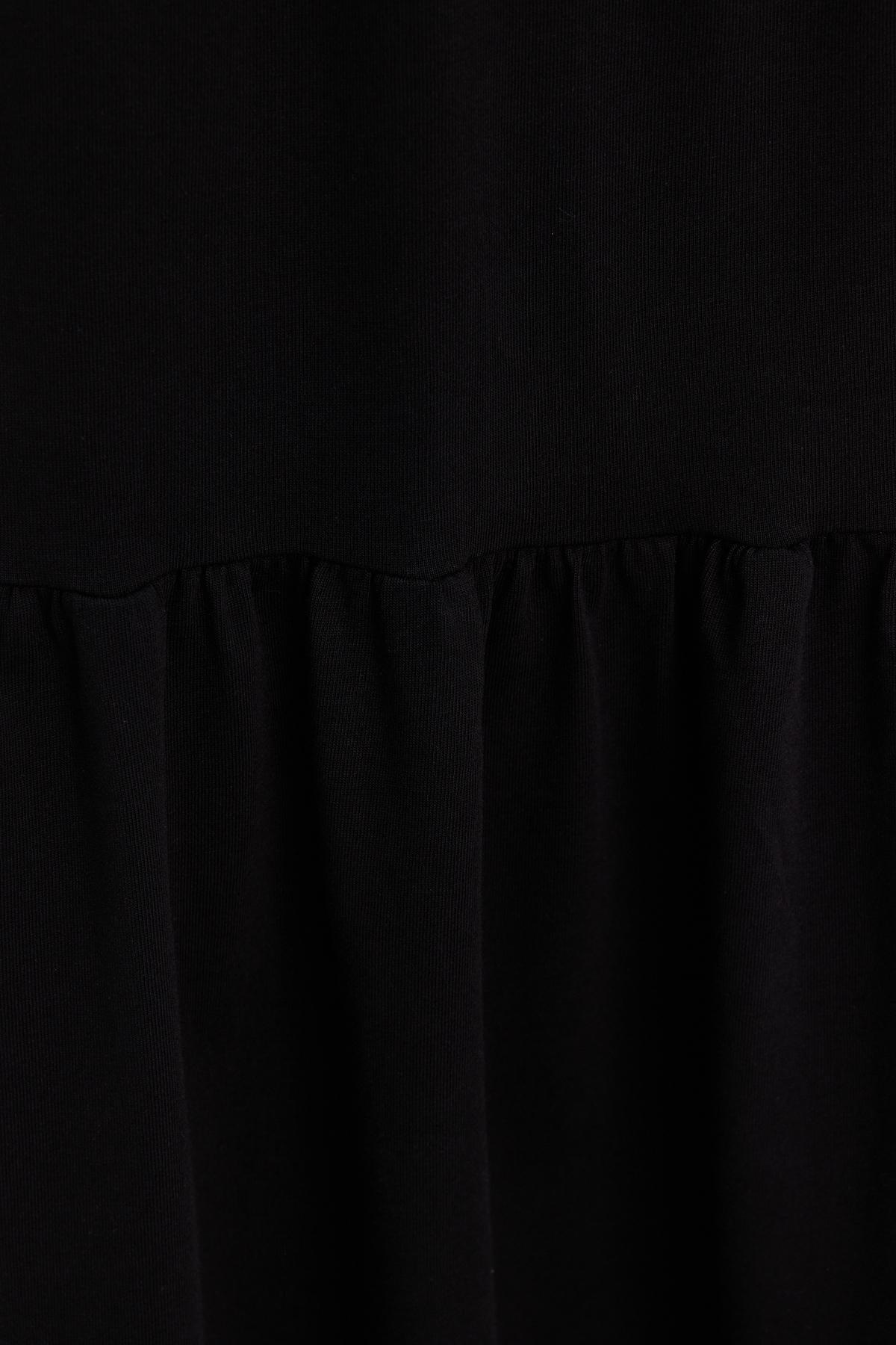 Black Crew Neck Knitted Dress, BLACK, large image number 4