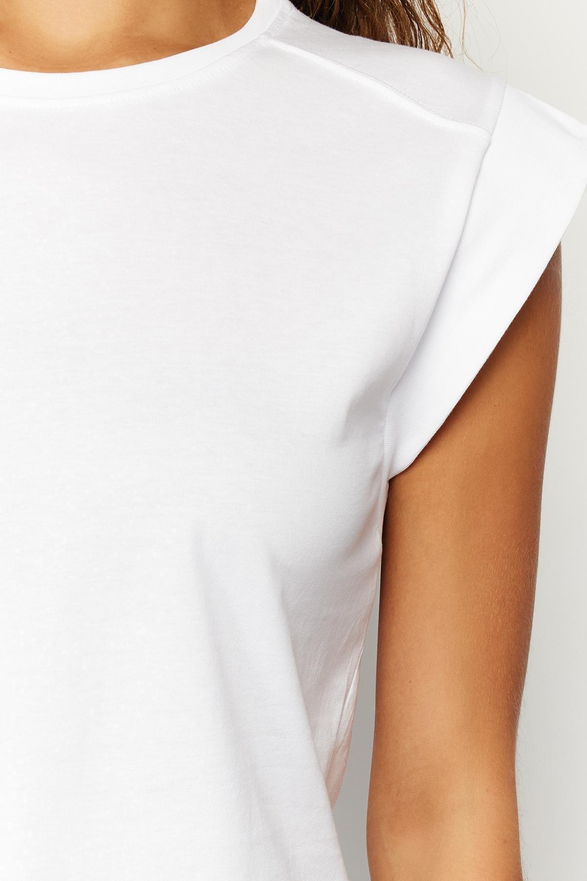 White Ribbed Knitted T-Shirt, , large image number 3