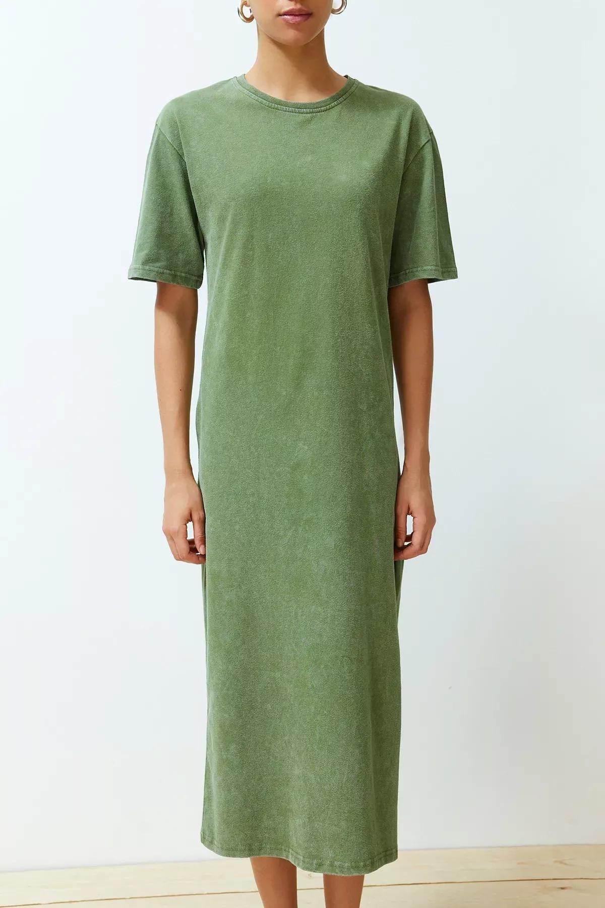 فستان بلون باهت، كاكي, Khaki, large image number 3