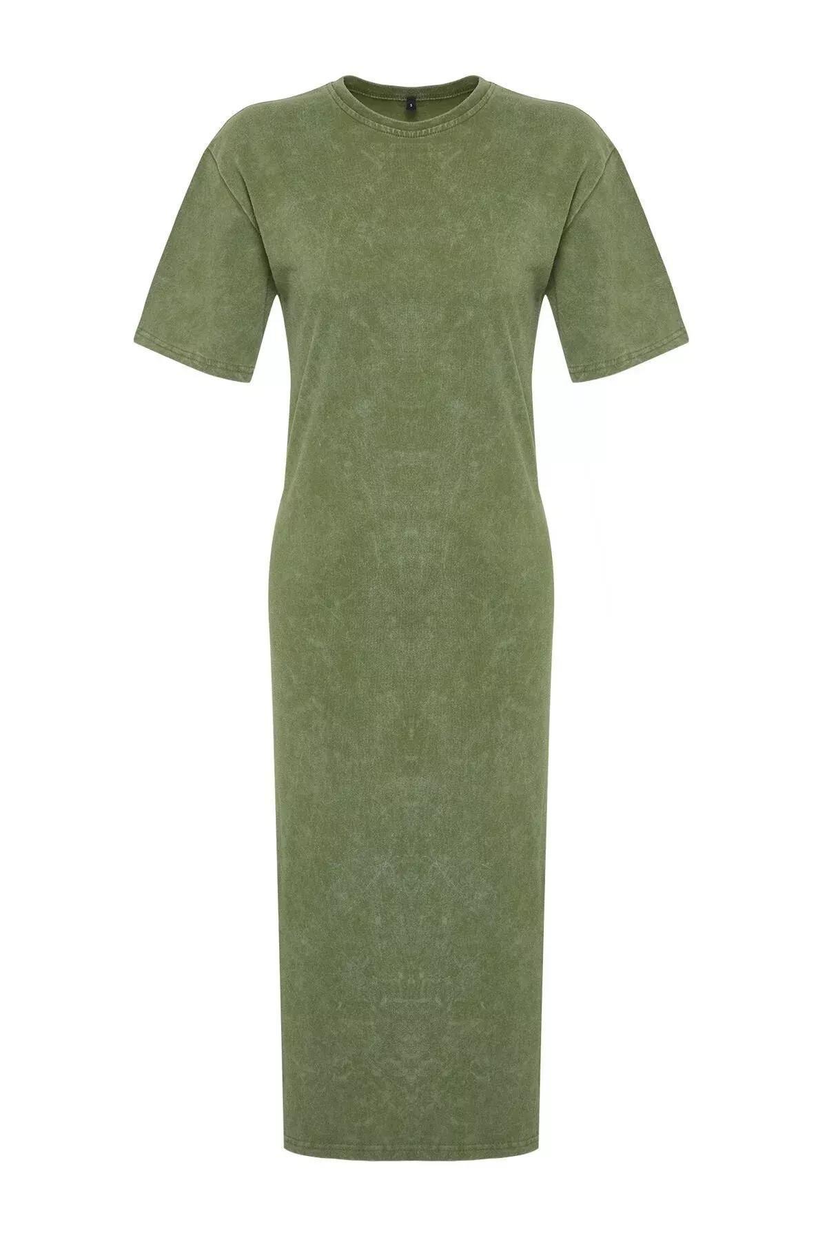 فستان بلون باهت، كاكي, Khaki, large image number 5