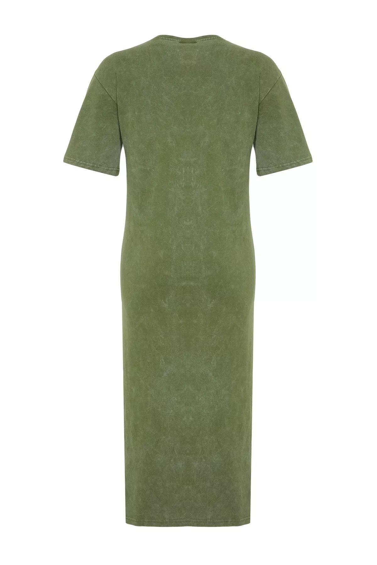 فستان بلون باهت، كاكي, Khaki, large image number 6