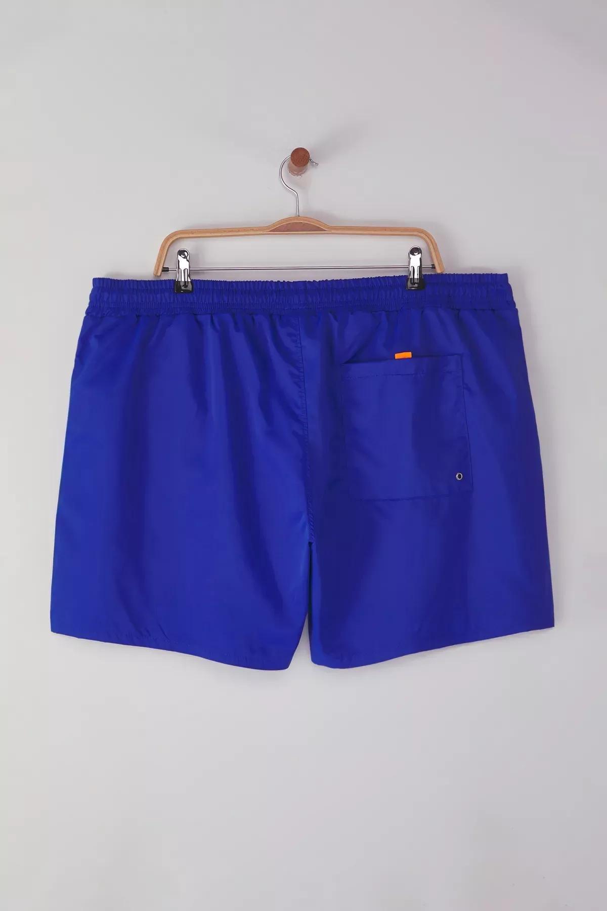 Blue Plus-Size Swimming Shorts, , large image number 5