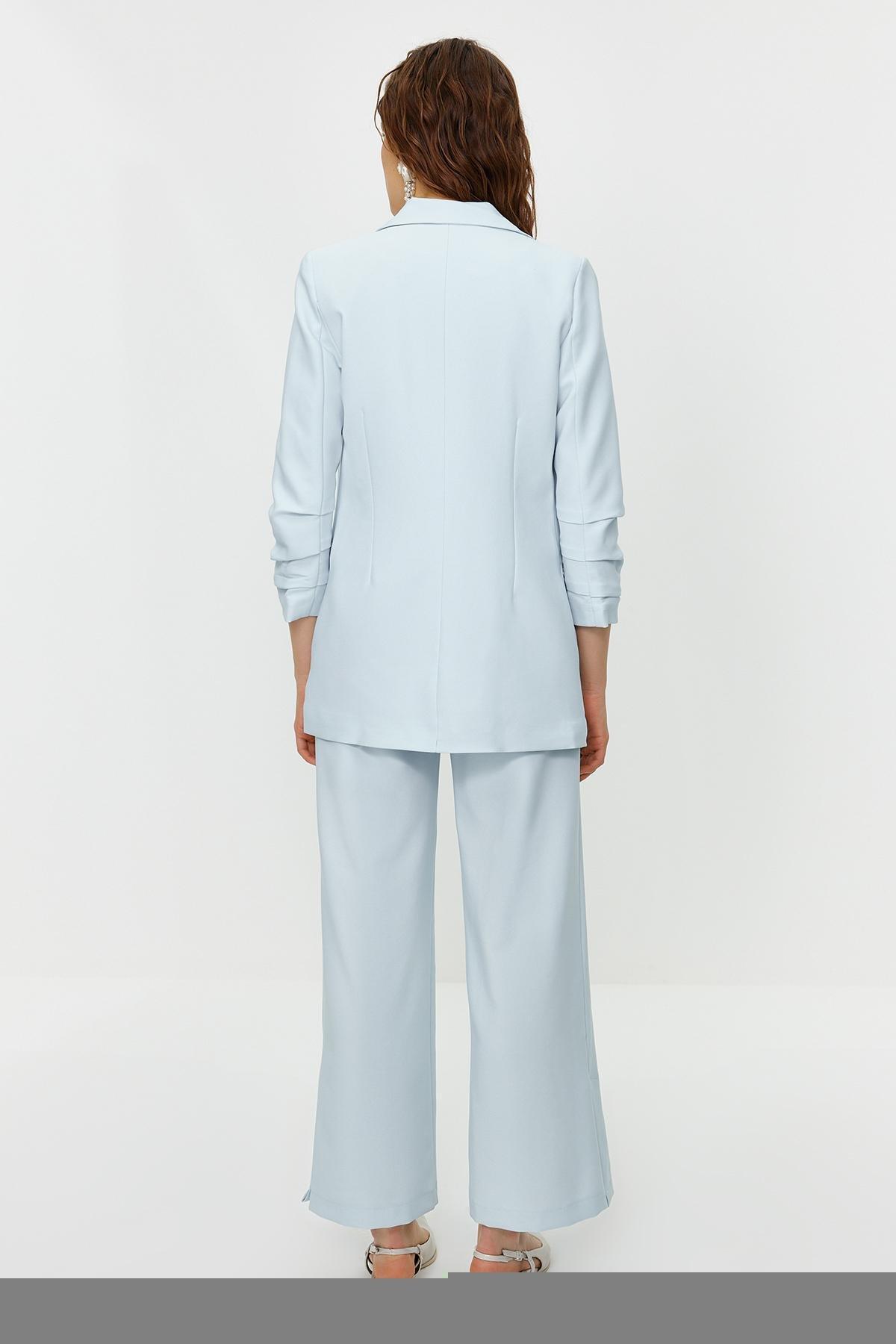 Blue Pearl Detailed Crepe Co-Ord Set, , large image number 5