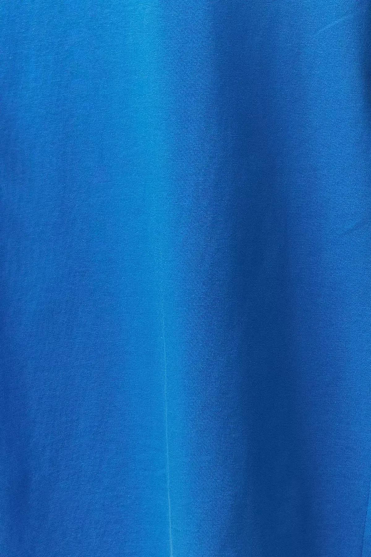 Blue A-Line Knitted Midi Dress, , large image number 5