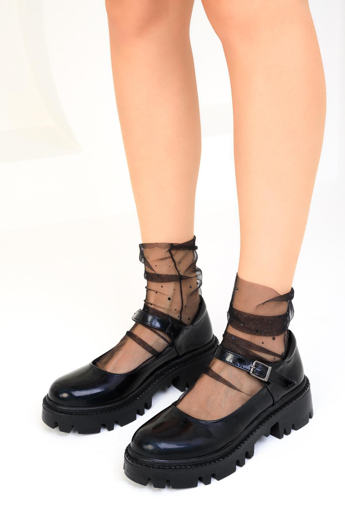 Black Patent Leather Casual Shoes, , large image number 2