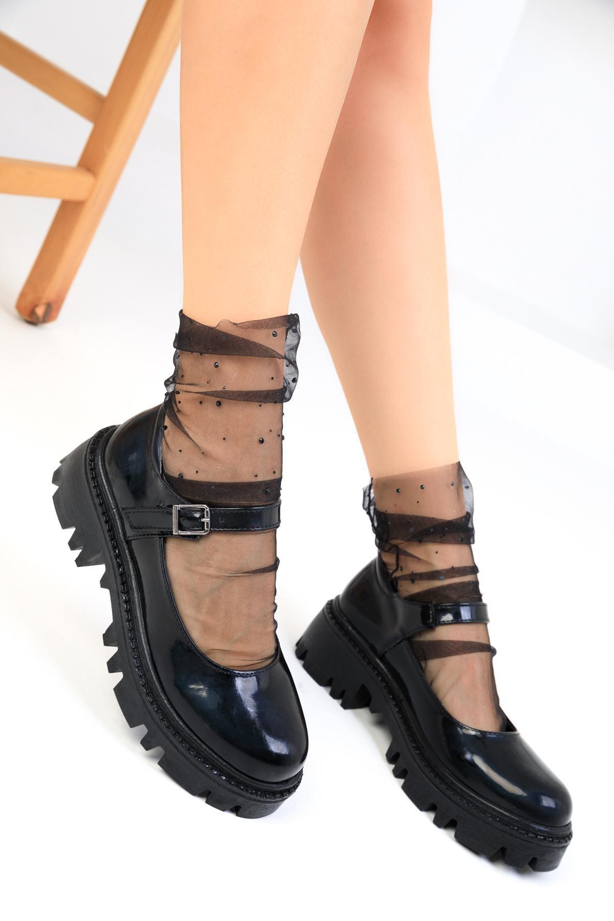 Black Patent Leather Casual Shoes, , large image number 3