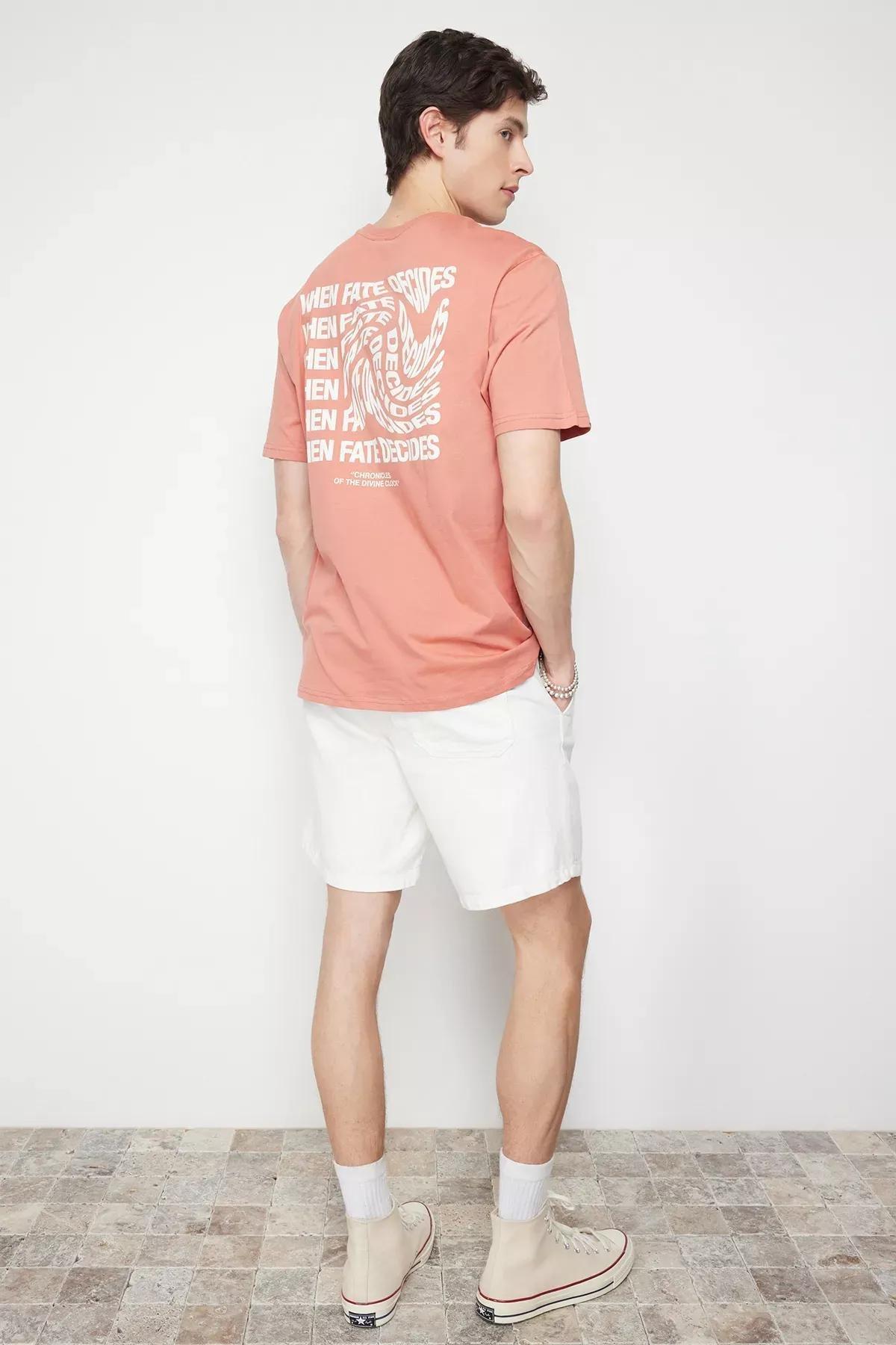 Pink Crew Neck Printed Cotton T-Shirt, C101_4778, large image number 0