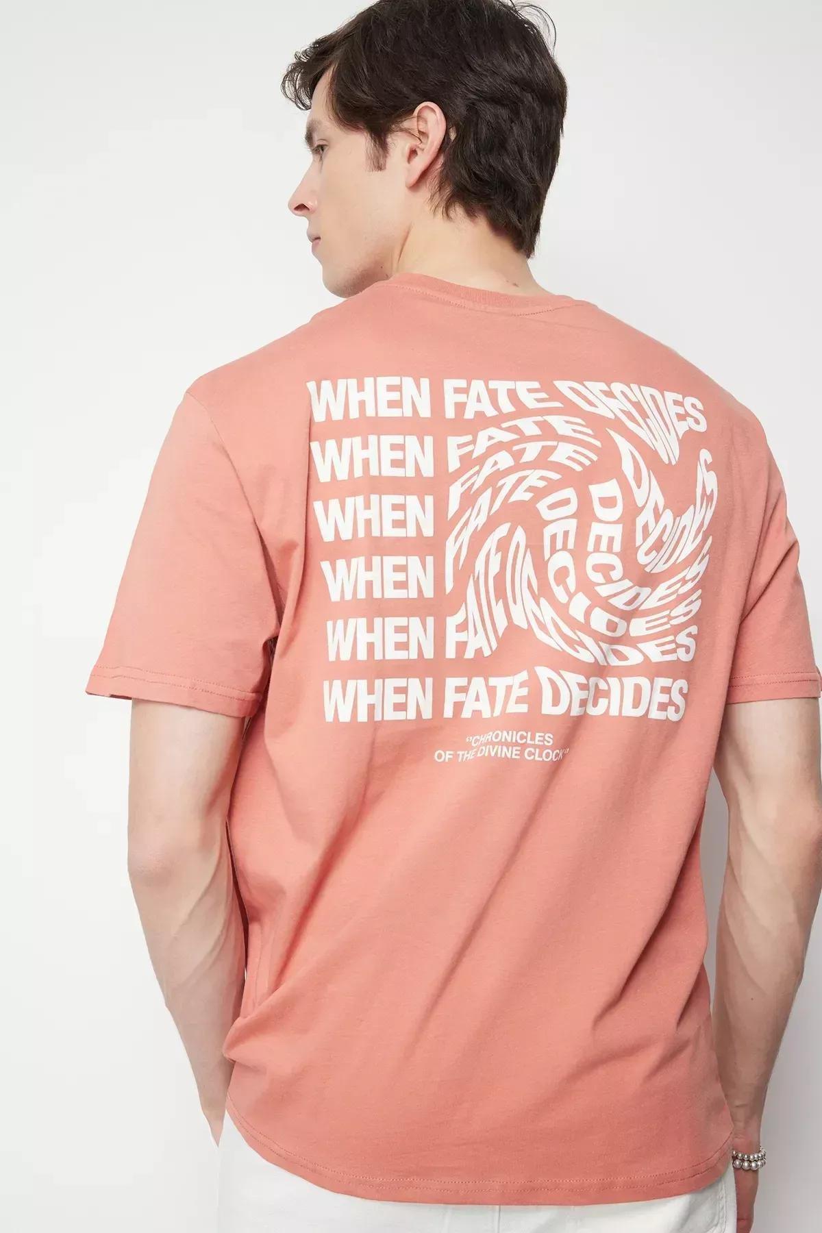 Pink Crew Neck Printed Cotton T-Shirt, C101_4778, large image number 2