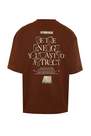 Trendyol - Brown Oversize Printed Cotton T-Shirt