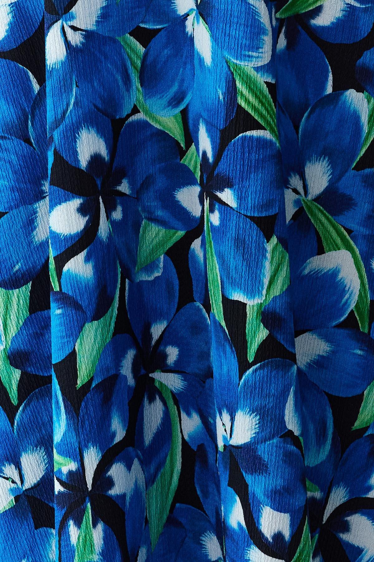 Blue Square Neck A-Line Dress, , large image number 3