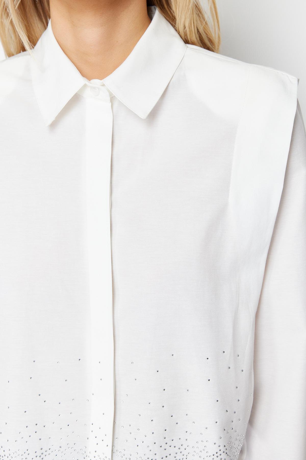 Ecru Textured Crop Shirt, , large image number 3
