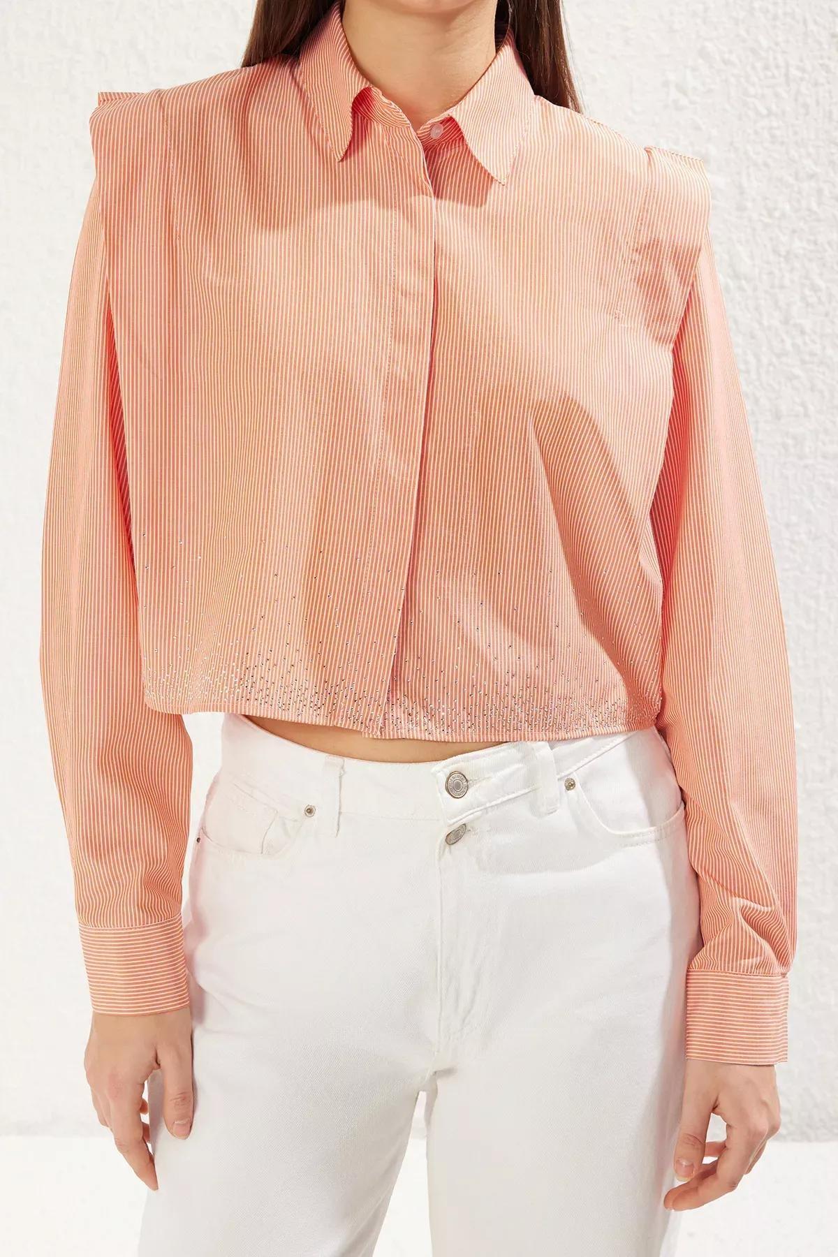 قميص قصير مبطن، برتقالي, Orange, large image number 2