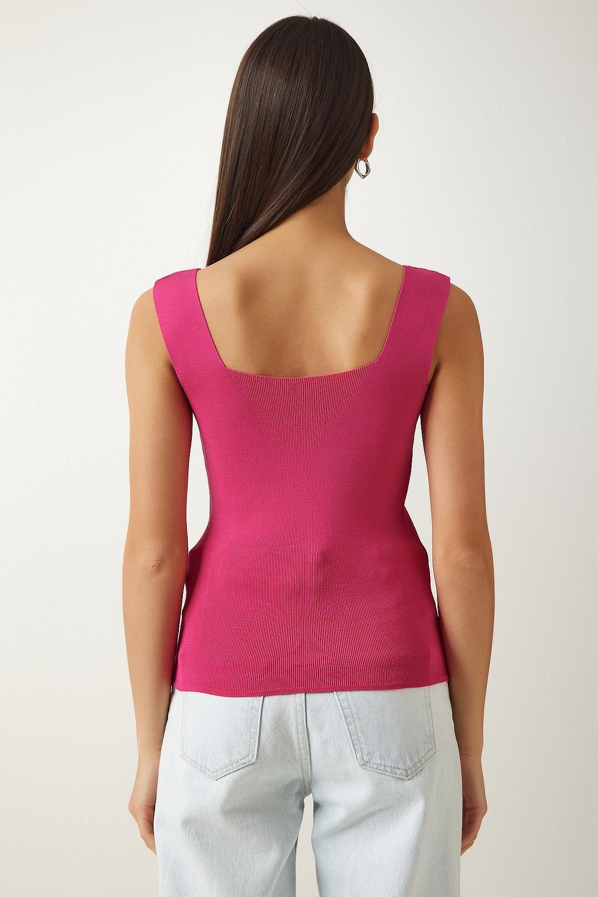 Pink Plain Blouse, Vivid Pink, large image number 4